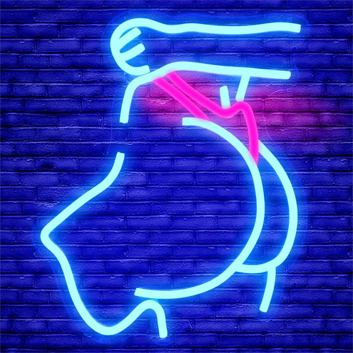 Lady Back Neon Sign for Wall Decor Dimmable Lady Neon Signs for Man Cave Butt Shaped Sexy Led Sign for Bedroom Neon Woman Sign Girl Neon Bar Signs for Home Bar Bedroom Club Party Decor