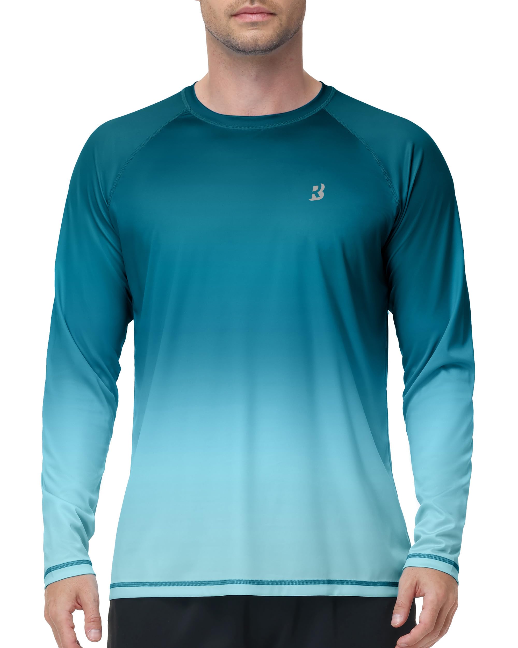 Roadbox Herren UV-Schutz Shirt, UPF 50+ Rashguard T-Shirt, Schnelltrocknend Leicht Langarmshirt für Surfen Angeln Wandern