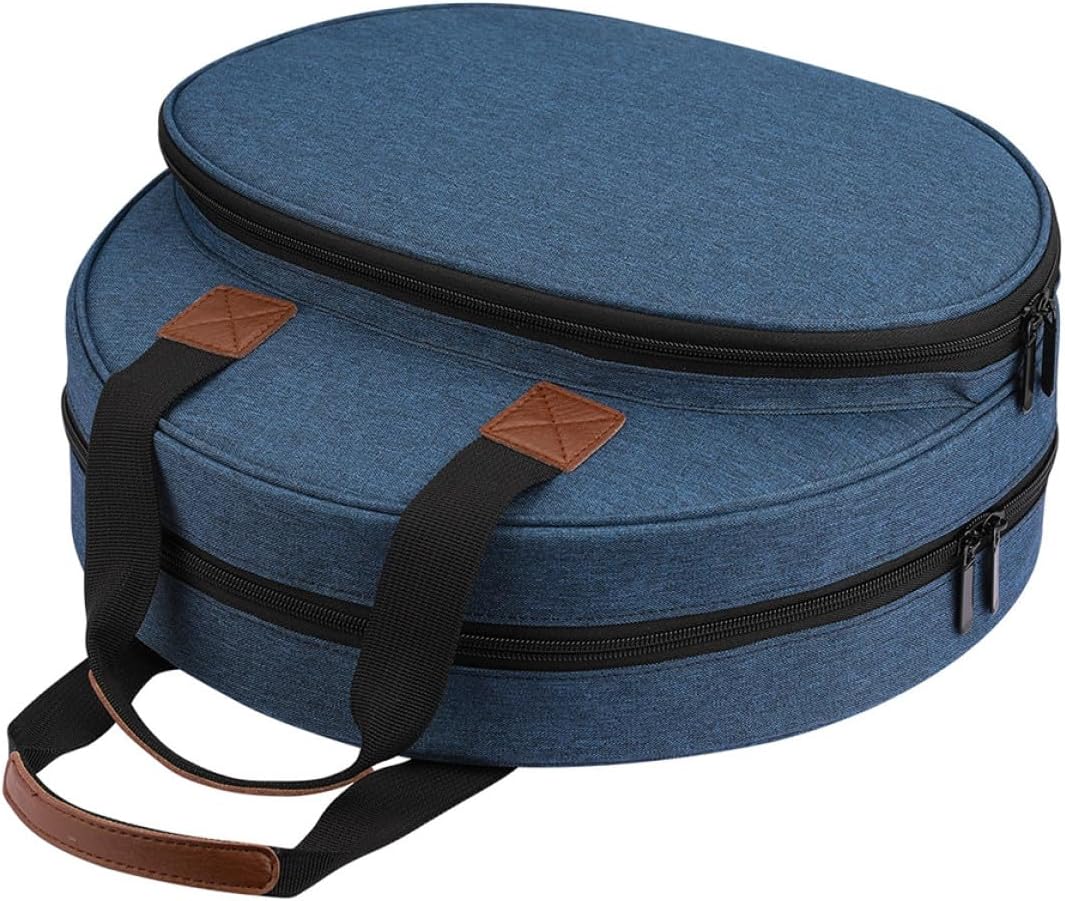 FOMIYES Embroidery Kit Carrier Tote Bag Blue Multifunctional Embroidery Tool Storage Pouch Handheld for Cross Stitch Project Craft Supplies Organizer