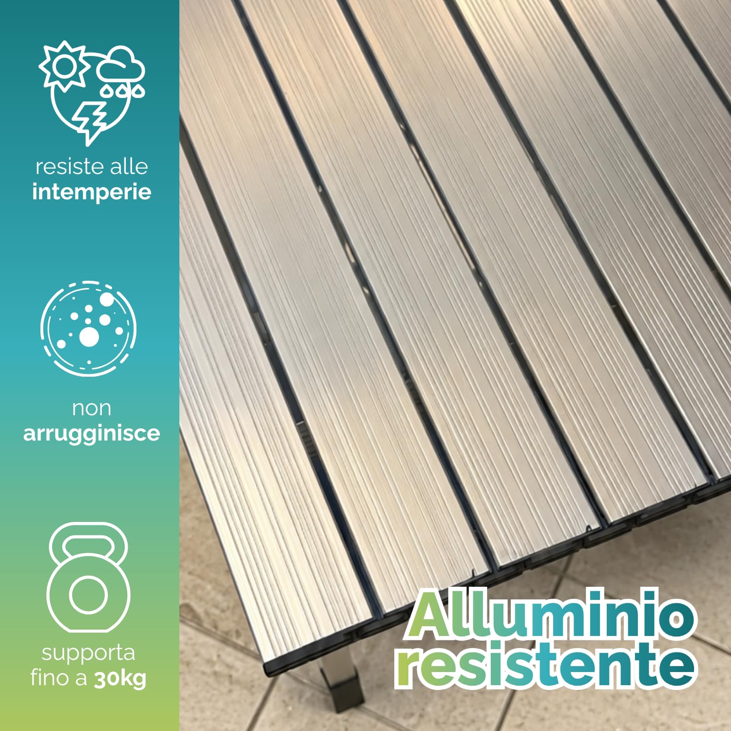 PALUPLUS Tavolo da Campeggio in Alluminio Pieghevole da 110x70x70 cm, Tavolo Camping Portatile Arrotolabile per Camper, Picnic, Pesca, Giardino, Terrazza e Outdoor, con Borsa per Trasporto -2013F -7