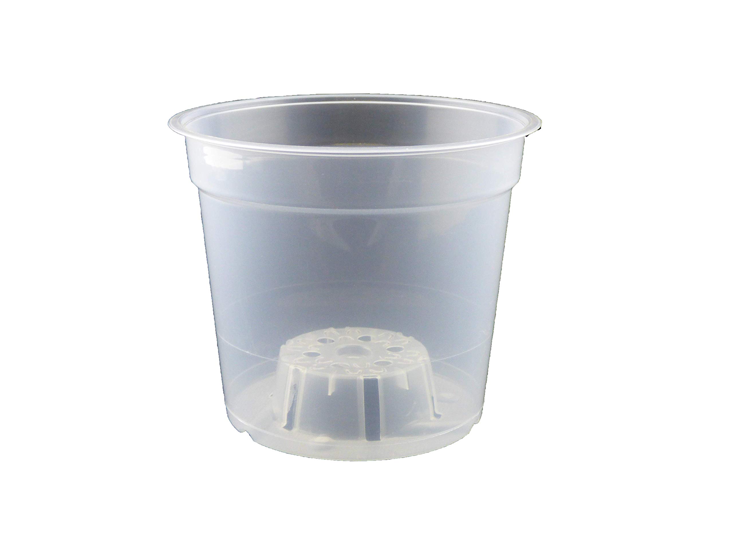 Teku Clear Plastic Orchid Pots, 15Cm Diameter - Orchid Pot - Pots For Orchids - Repotting (6 Pots)