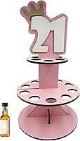 Vista 20 de Lumber Reveal USA Mini Liquor Bottle Cake Display Shelf for 21st Birthday or Other Ages Hand Assembled and Laser Cut Happy Birthday and 21 Mini