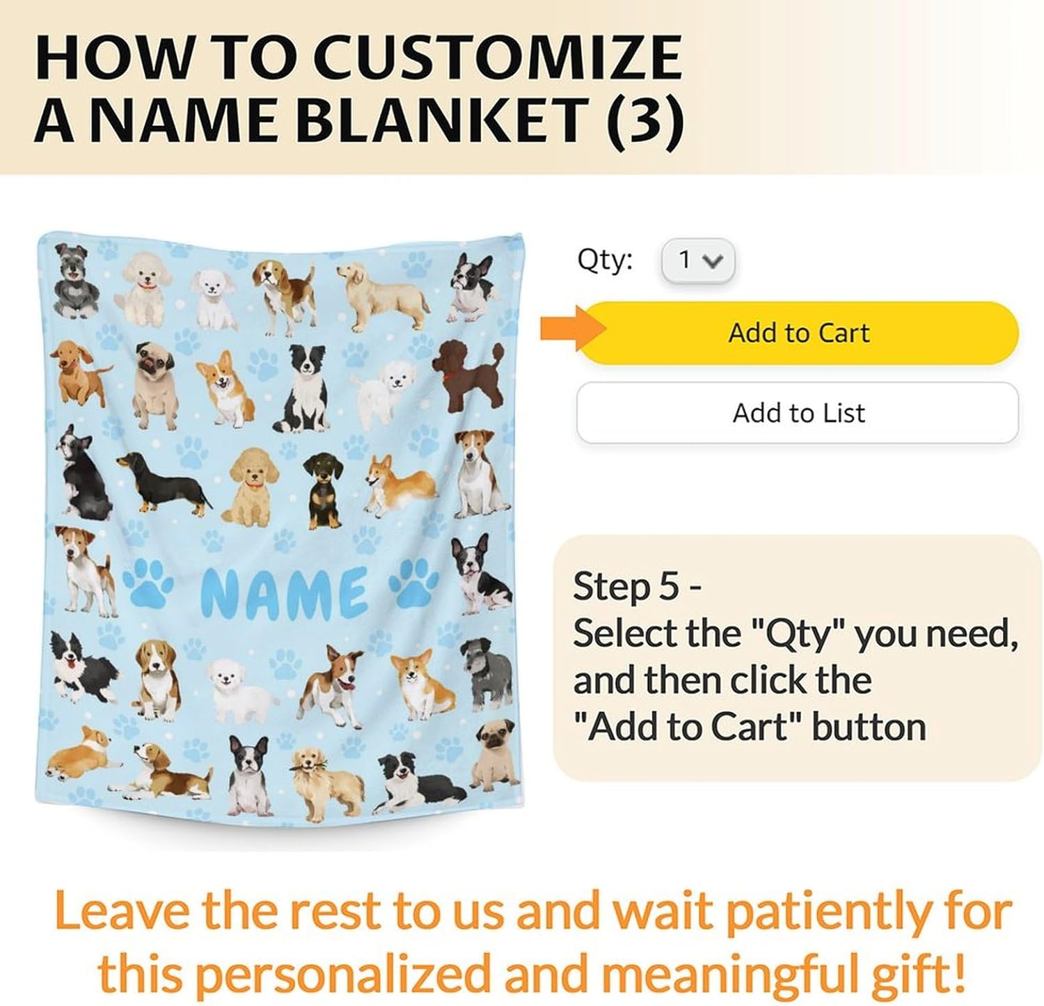 Custom Kids Blanket for Girls Boys with Name, Cozy 60 x 50 Inches Dogs Blanket Gift for Dogs Lovers, Cute Puppy Fuzzy Flannel Throw Blanket, Soft Throws for Bed, Living Room Couch Trip Sofa