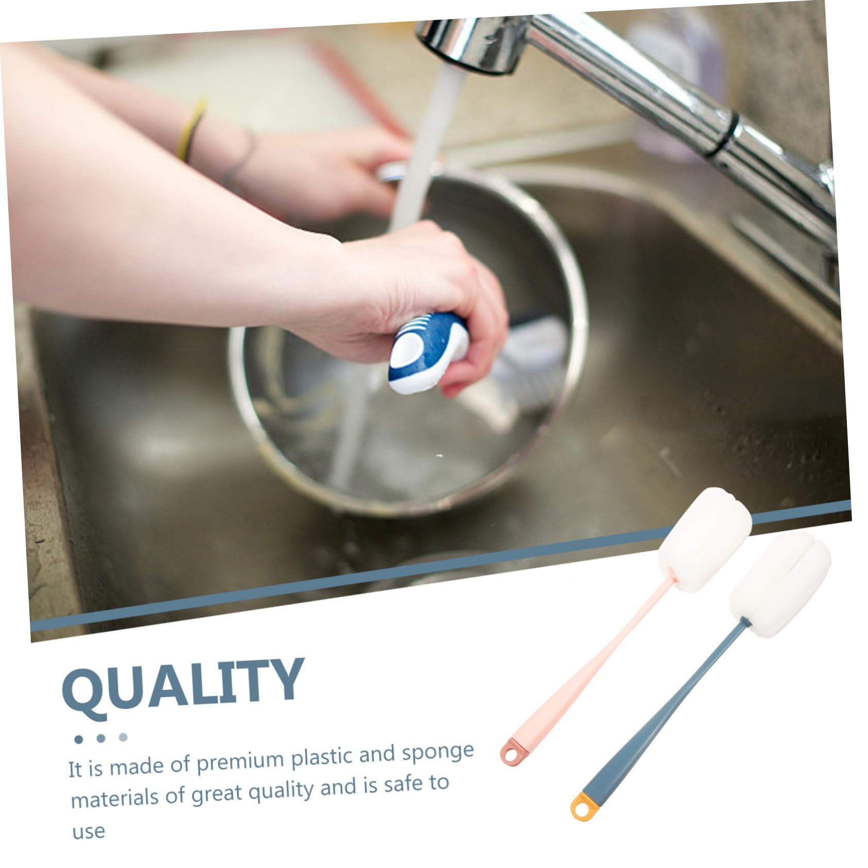 Beavorty 2 Pcs Cup Brush Long Handle Brush Long Handle Cleaning Brush Clean Brush Bottle Cleaner Sponge Bottle Brush Cleaning Supply Bottle Brush with Cleaner Cup Washer
