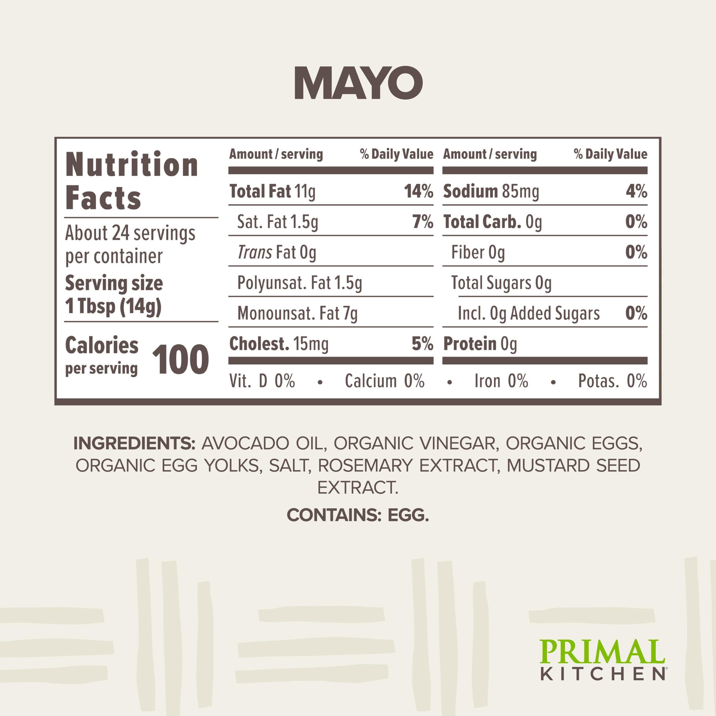 Primal Kitchen - Mayo fait avec de l'huile d'avocat - 12 once.