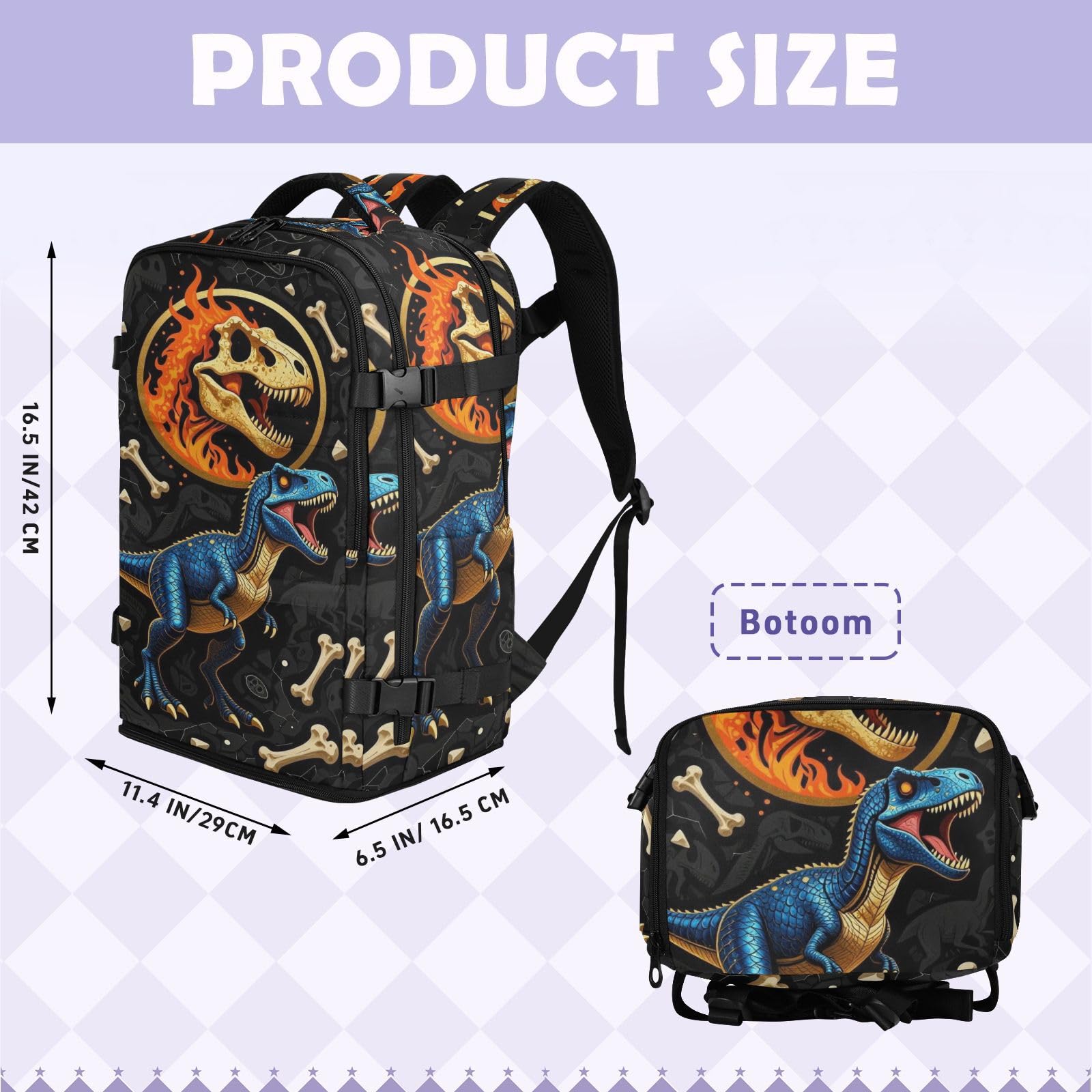 Plecak podróżny 15,6 torba na laptopa do szkoły 20 l | Elegancka męska torba podręczna ryczący dinozaur torba na laptopa 16 cali do samolotów mochilas para viajar 20 l