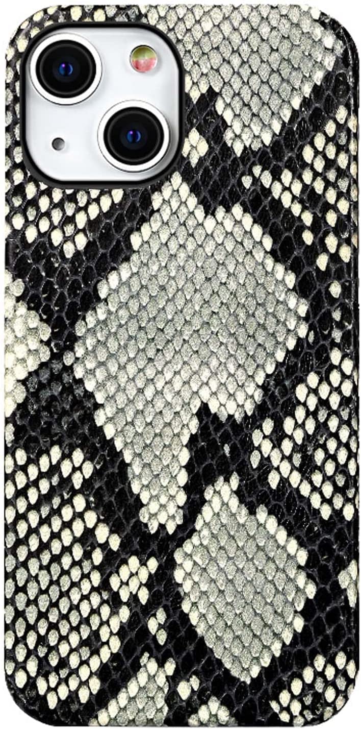 Housse python iPhone 13 Mini en cuir véritable de luxe avec microfibre