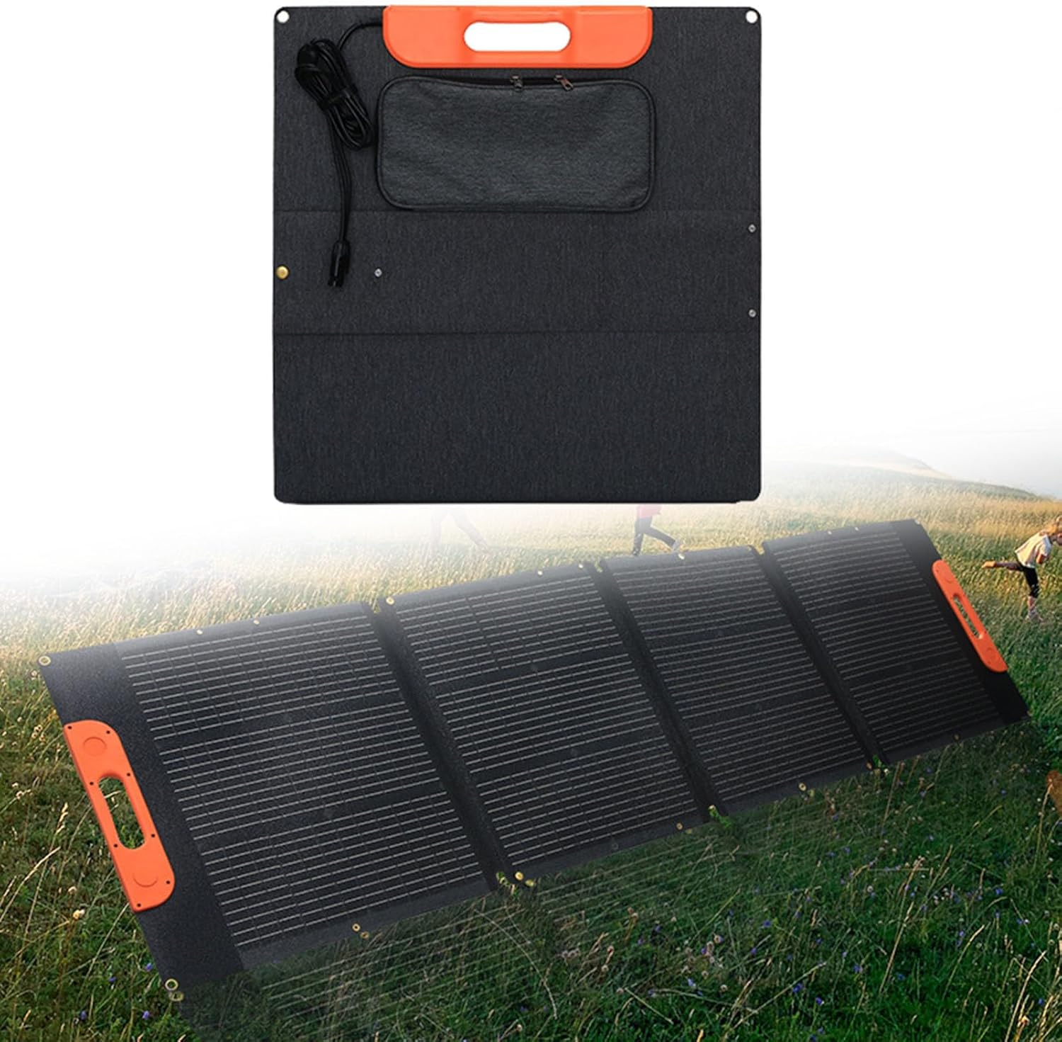 240W Portable Solar Panel, 19.44V Waterproof Foldable Solar Photovoltaic Panels for Mobile Phones Laptop Cellphones Power Bank Outdoor Hiking Fishing