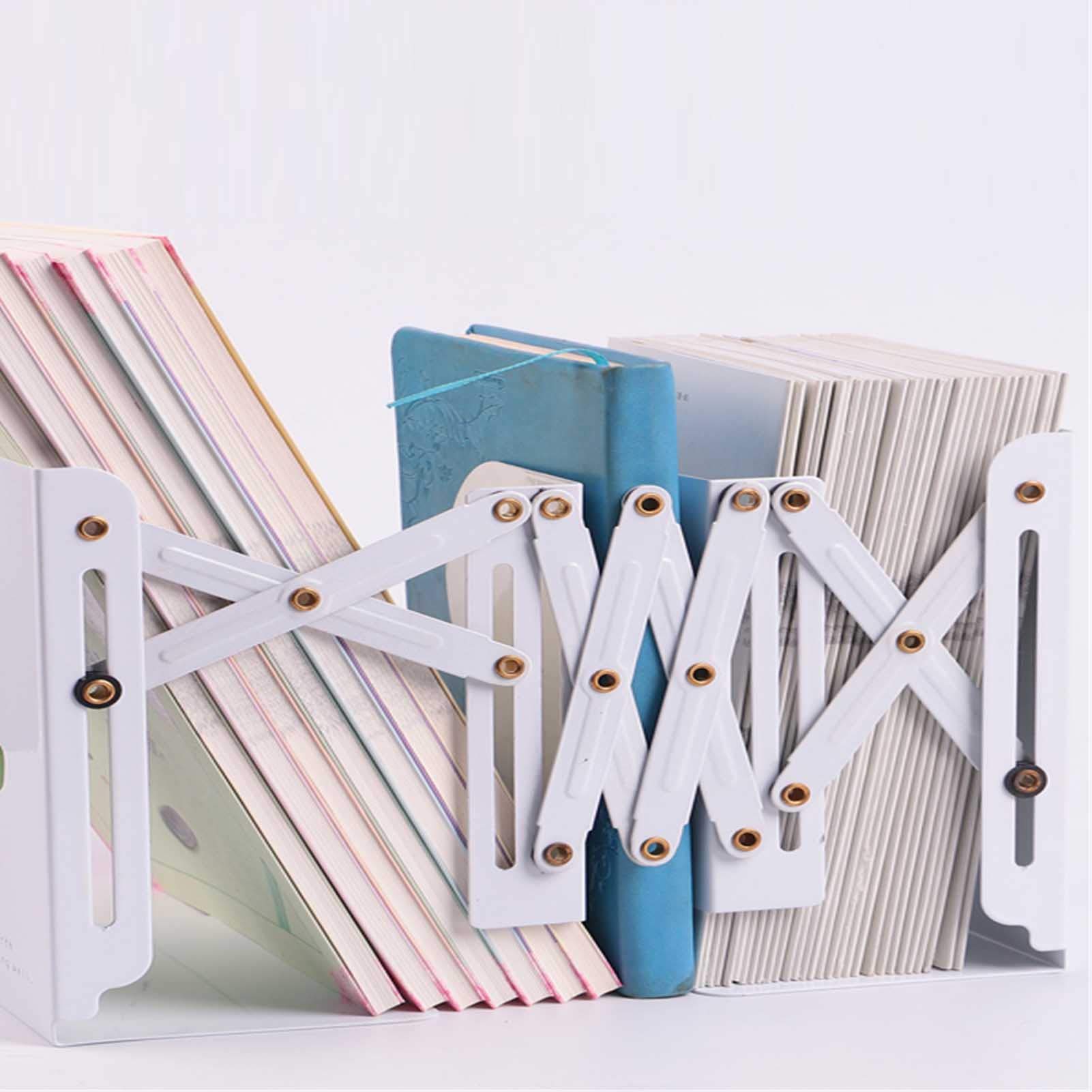 Sujetalibros Retráctiles De Metal, Soporte para Libros Ajustable, Sujetalibros De Escritorio, Adecuado para La Biblioteca Escolar De La Oficina En Casa - Decoración para El Hogar,D