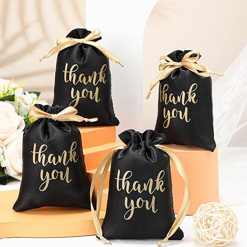 Miniatura 3 de Roowest 100 bolsas de regalo de satén con cordón, bolsas de joyería para boda, despedida de soltera, baby shower, bolsas con cordón para decoración