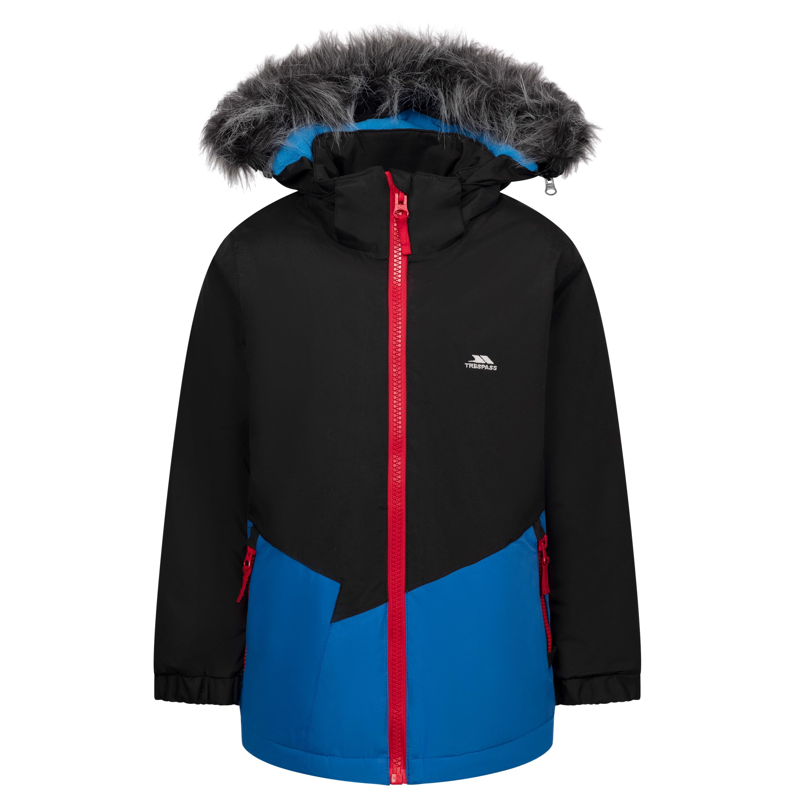 Trespass Boys Black Hooded Rain Jacket Deen 11/12