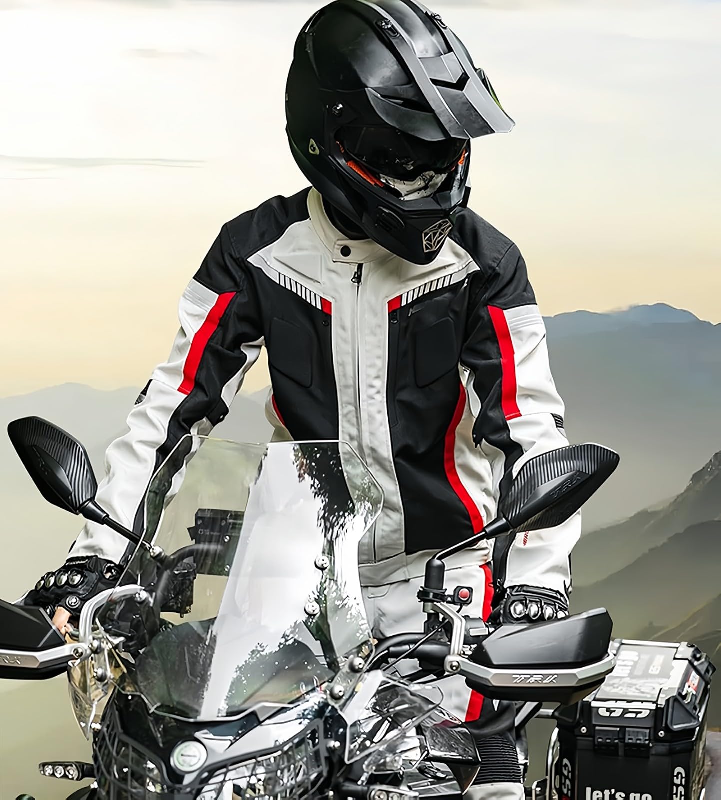 Męska kurtka motocyklowa z wbudowanymi ochraniaczami, wodoodporna, dwuczęściowy kombinezon, skórzana kurtka i odblaskowe ochraniacze do jazdy po mieście i w podróży