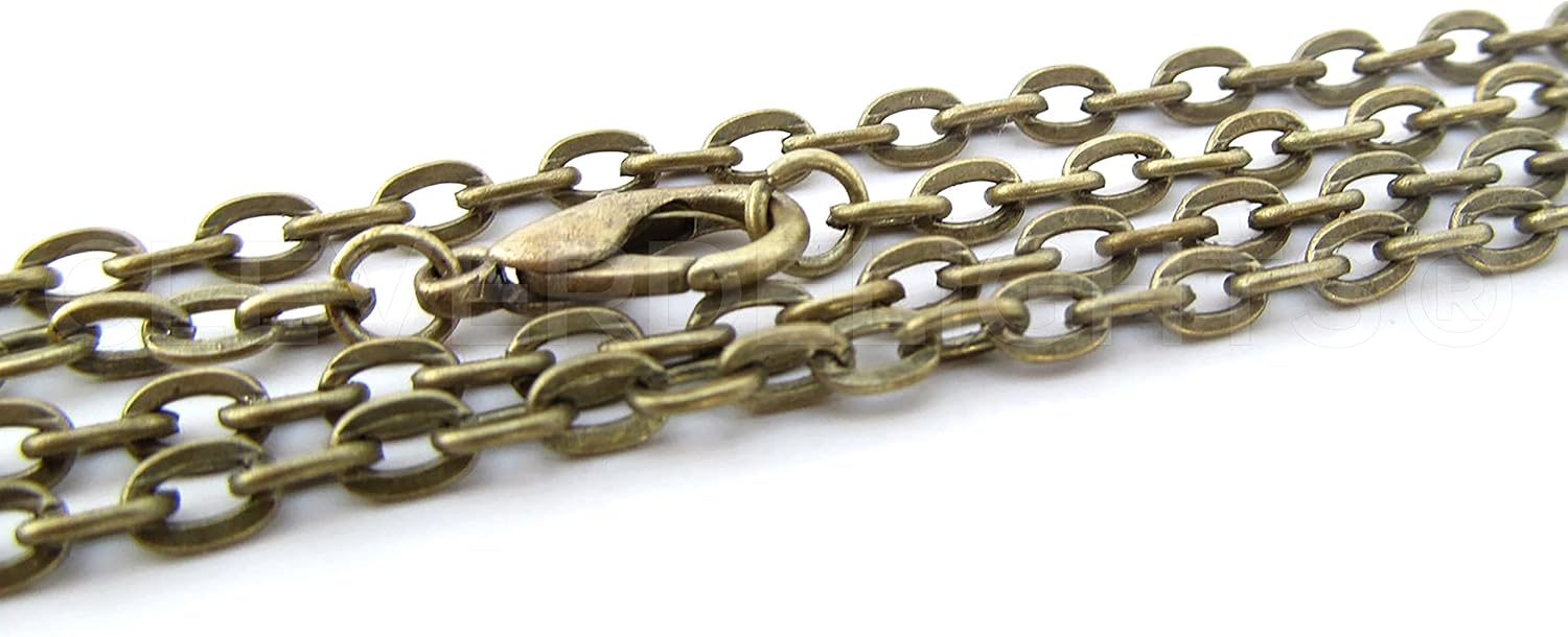CleverDelights 3x4mm Cable Chain Necklaces - Mix Pack - 20 Pack - 24 Inch Length - Image 4