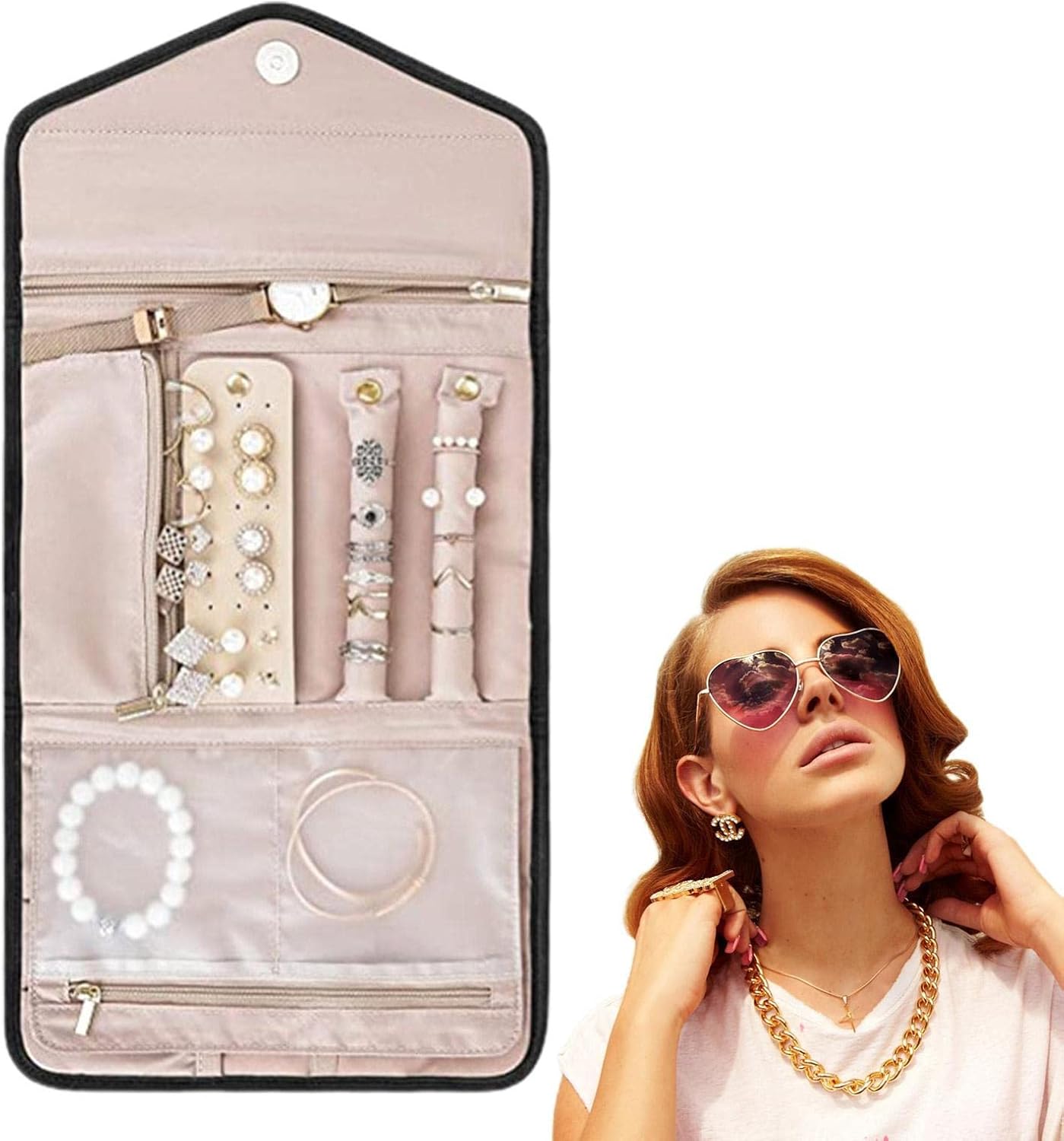 Travel Jewelry Case | Roll Jewelry Travel Pouch,Jewelry Box Organizer ...