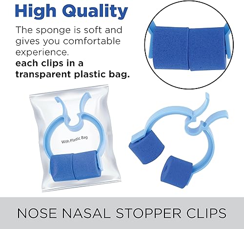 Vista 2 de Otto Tech 6 piezas, clips de tope de nariz, clips de tapón nasal de espuma de plástico para detener hemorragias nasales, clip de epistaxis, tapón