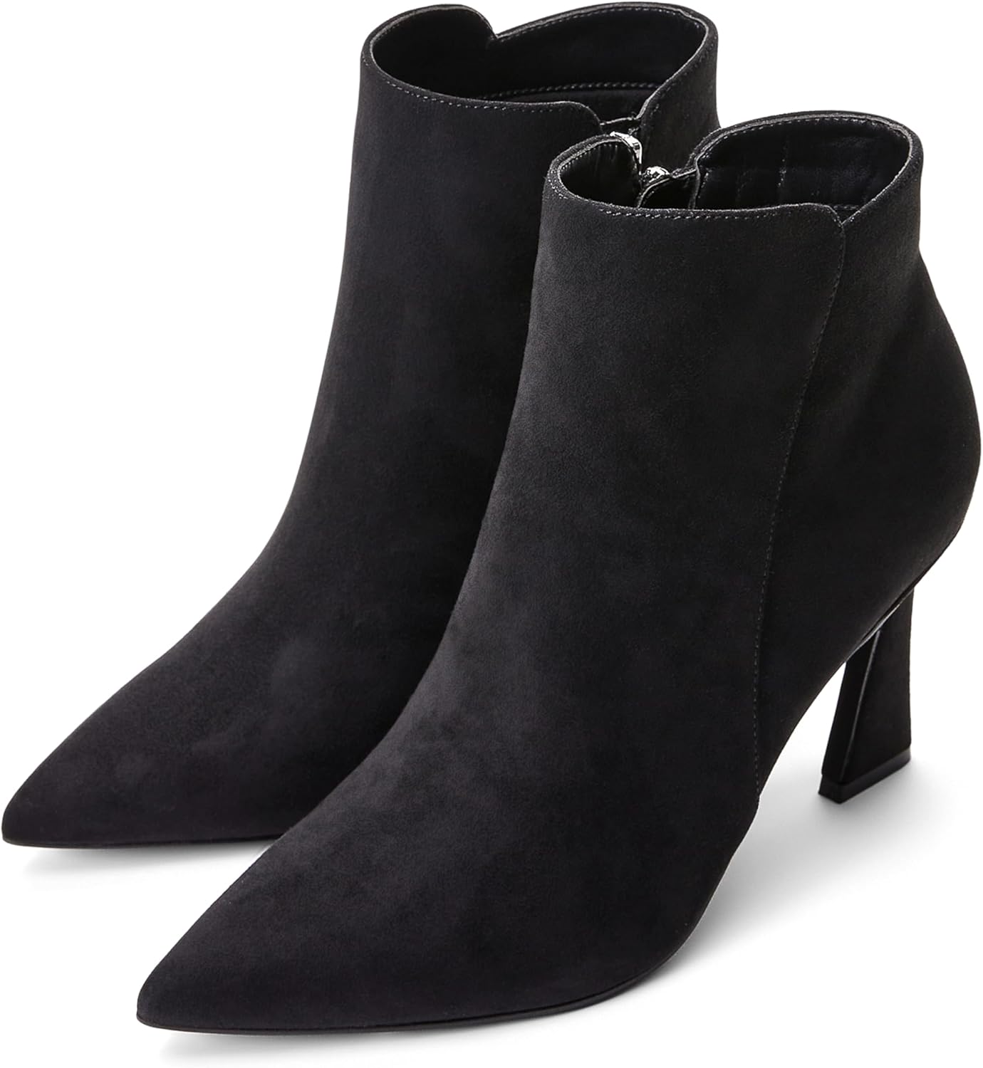 JustFab Womens Chunky Heel Black Fall Boots Ankle Booties Pointed Toe Short Boots - Yesenia (Size 11, Black) - Image 6