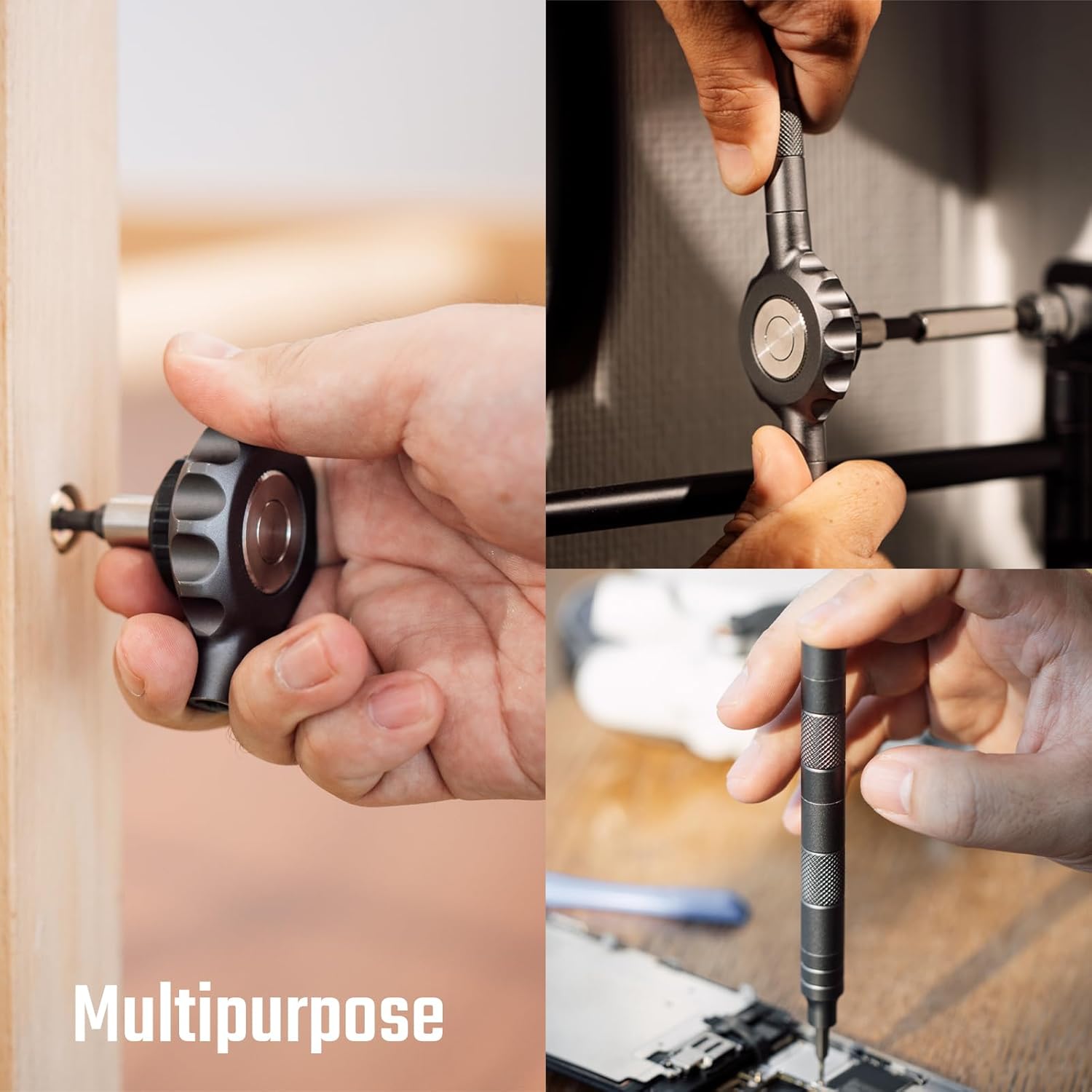 64 in 1 Gearless Ratchet Screwdriver Bit Set, Ultra Smooth Operation, Flat Handle for Tight Spots and High Torque, Magnetic Assembly, 58pcs 1/4 inch and 4mm S2 Steel Bits for Versatile Use