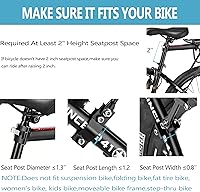 Vista 3 de Portabicicletas trasero,Portabicicletas de carga con guardabarros y gran tamaño reflectante,Bastidores traseros de bicicleta de montaña