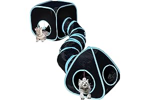 Interactive Cat Tunnels for Indoor Cats - 3-Pack Pop-Up Crinkle Tunnels with Tent