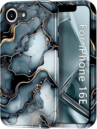 Miniatura 27 de Btscase Funda para iPhone 16e (2025), [probada en caídas de grado militar] Diseño de patrón de mármol delgado, resistente, a prueba de golpes, para