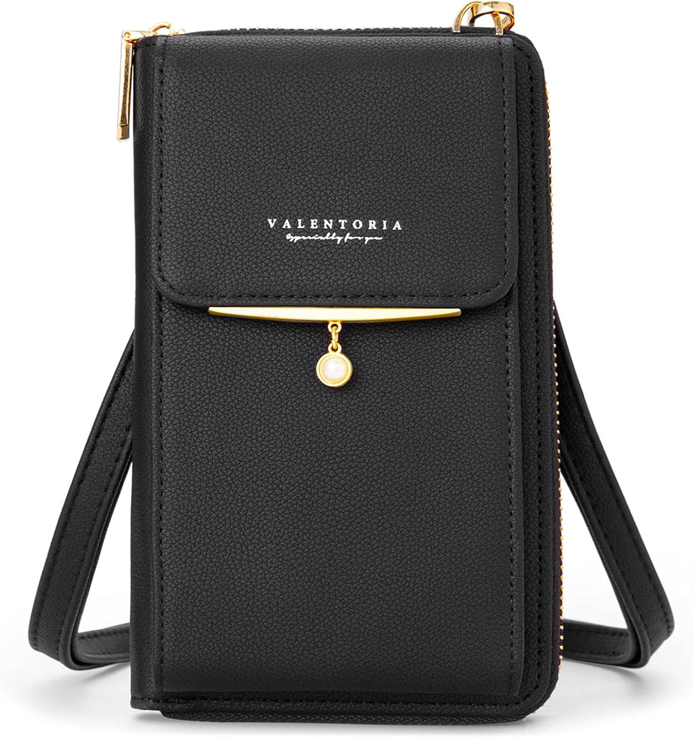 Women’s Small Leather Crossbody Phone Purse and Card Wallet