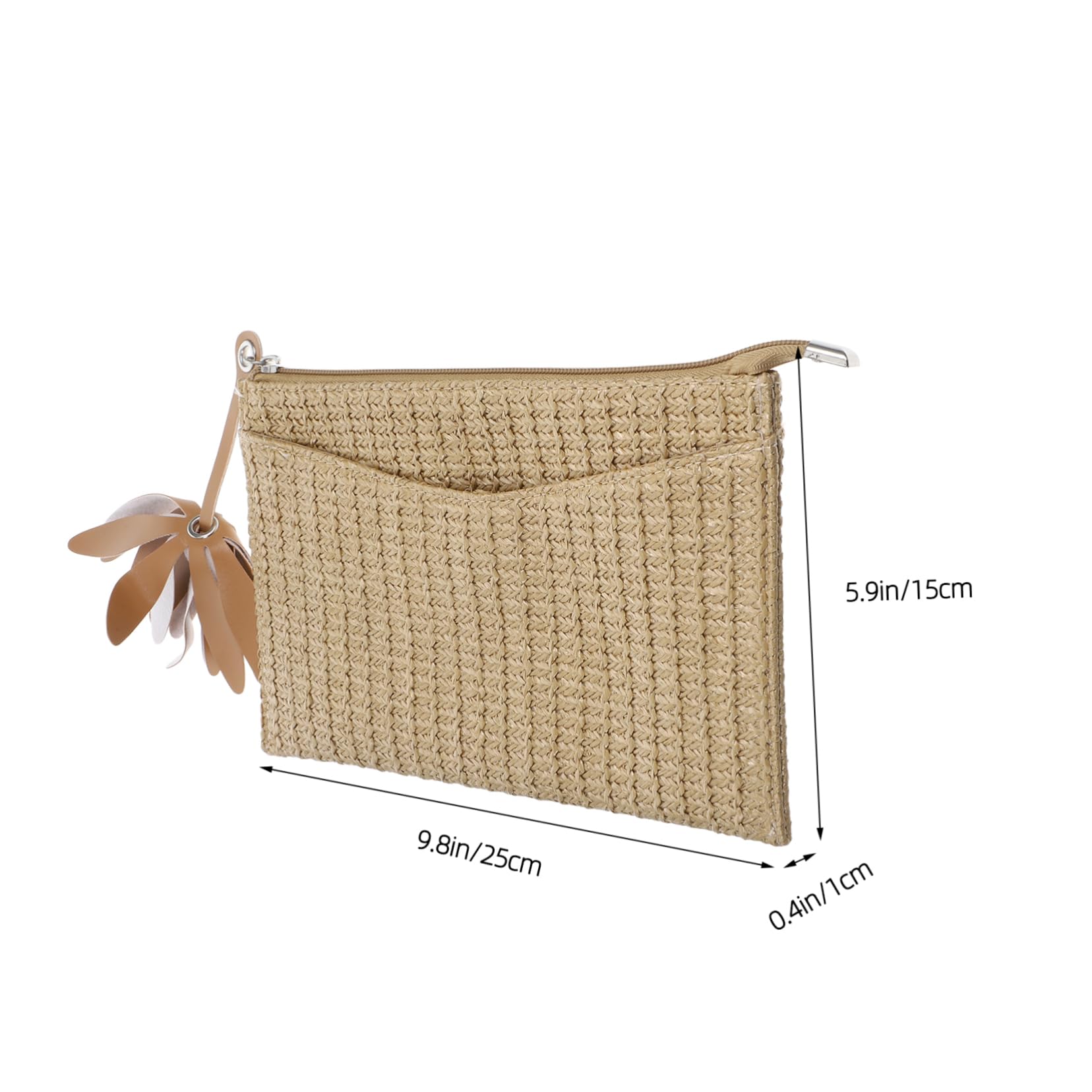 Ipetboom Imitation Straw Woven Clutch Purse Stylish Beach Handbag for Women Versatile Accessory for Summer Outings Elegant Design with Rustic Texture for Travel and Leisure