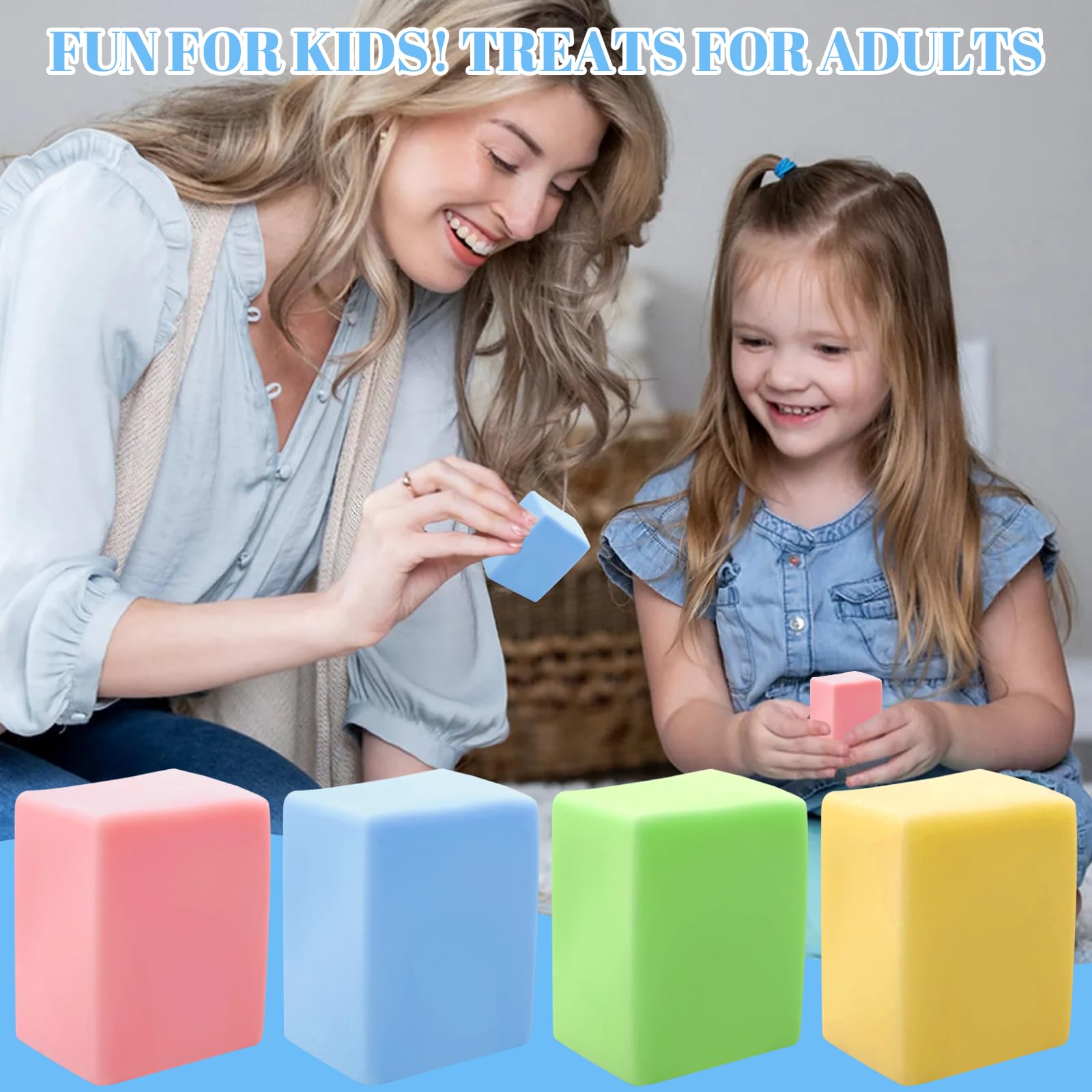 Anti-Stress Colorées Fidget Jouet 4 Pièces Bloc Anti Stress pour Enfant et Ad