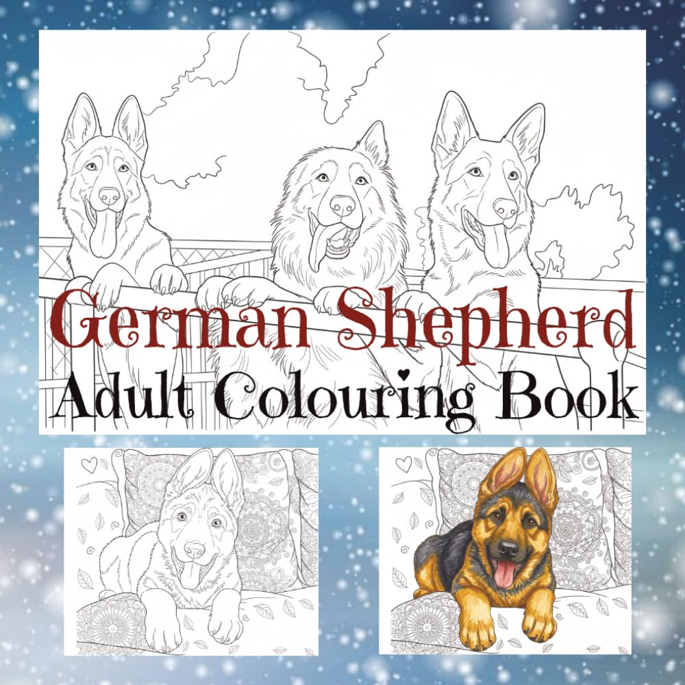 German Shepherd Colouring book for adults (Dog breeds colouring books for adults)