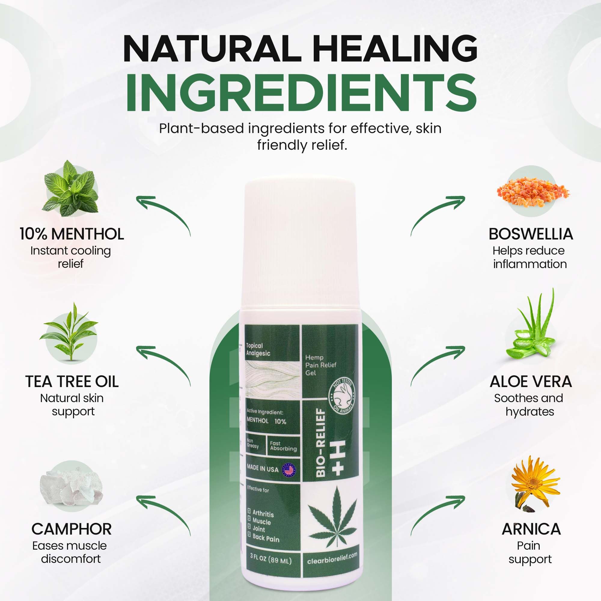 BIO-RELIEF Fast-Acting Hemp Pain Relief Roll On, Cool & Topical Pain Relief — Amazon image 2