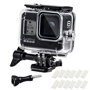 Waterproof Housing Case for GoPro Hero 8, 60M Diving Protective Housing Shell for Gopro Hero 8 Black Action Camera, Underwater Waterproof Protective Case with Quick Release Mount and Thumbscrew