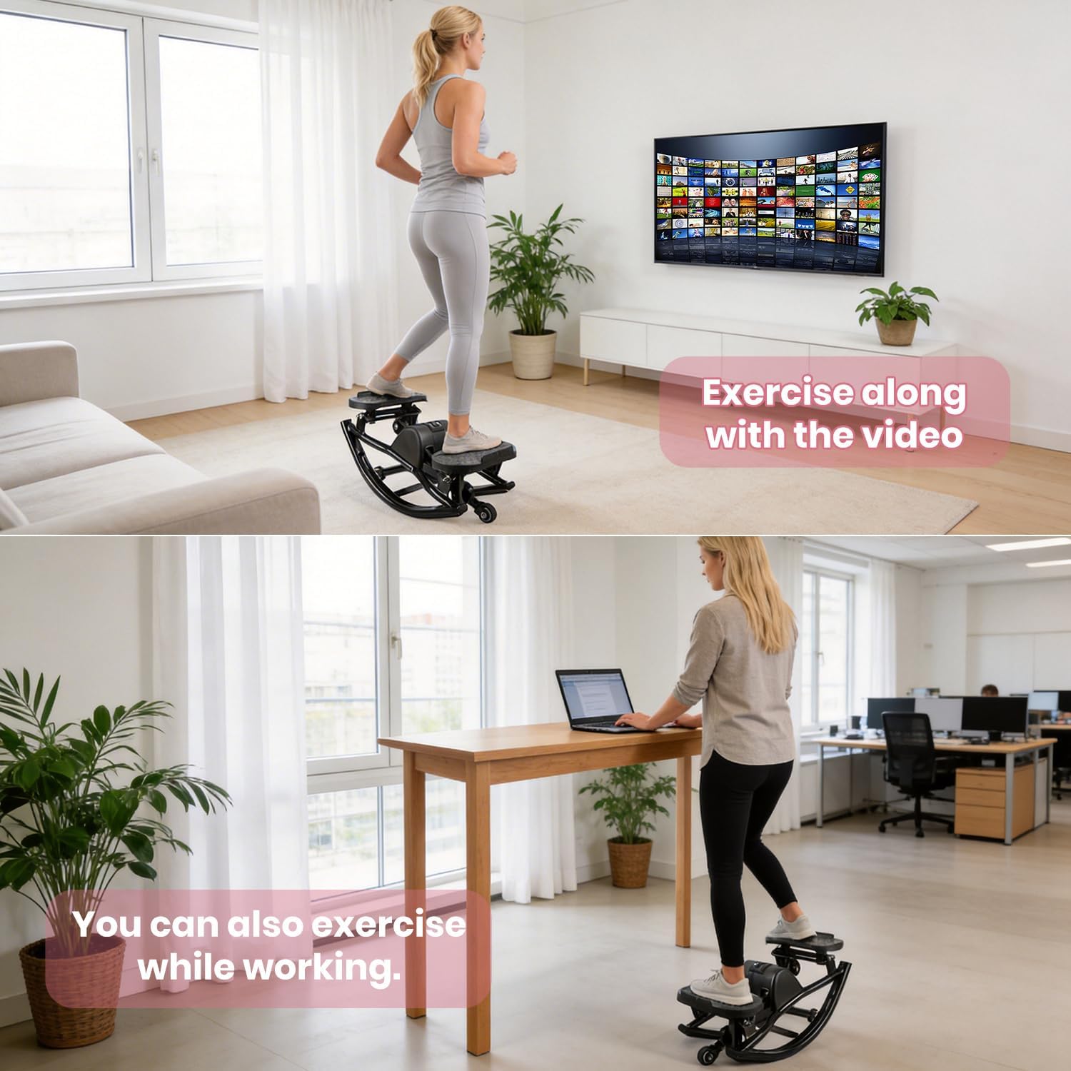 Steppers for Exercise at Home, Stepper Exercise Machine with 300 lbs Weight Capacity Abs Workout for Slim Waist and Core Ab Exercise, Noiseless Home Gym Equipment for Women Men