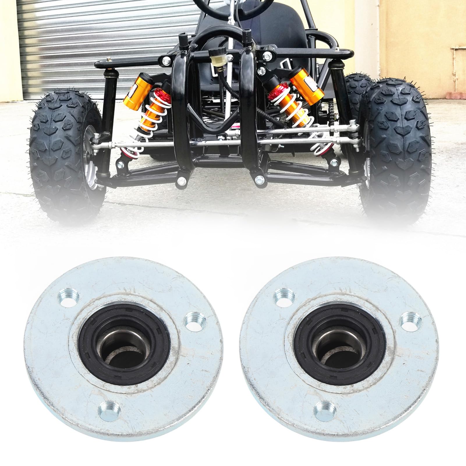 Abbina Mozzi di Ruote Anteriori 17 Mm, Mozzi di Cerchioni a Ruota con Cuscinetto e Guarnizioni, Lega in Acciaio Ad Alta Durezza, per Go Kart Atv Karting Utv Quad Bici