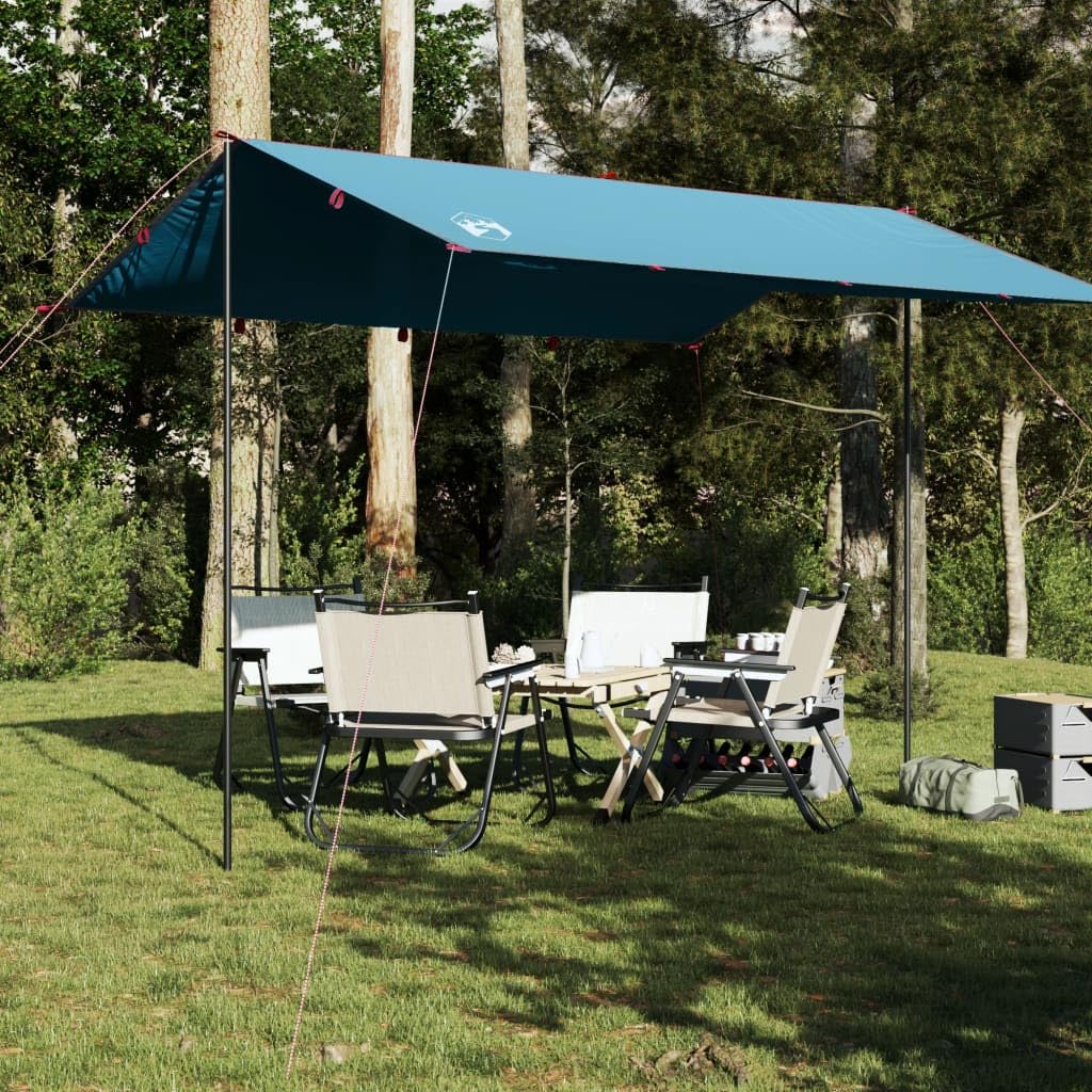 Tarp Outdoor Tent 360x294 cm Zeltplane Tarp für Hängematte Wasserdicht Tarp Camping Zelt Plane Ultraleicht Camping Zeltplane Zeltunterlage für Ourdoor Camping Polyester Blau