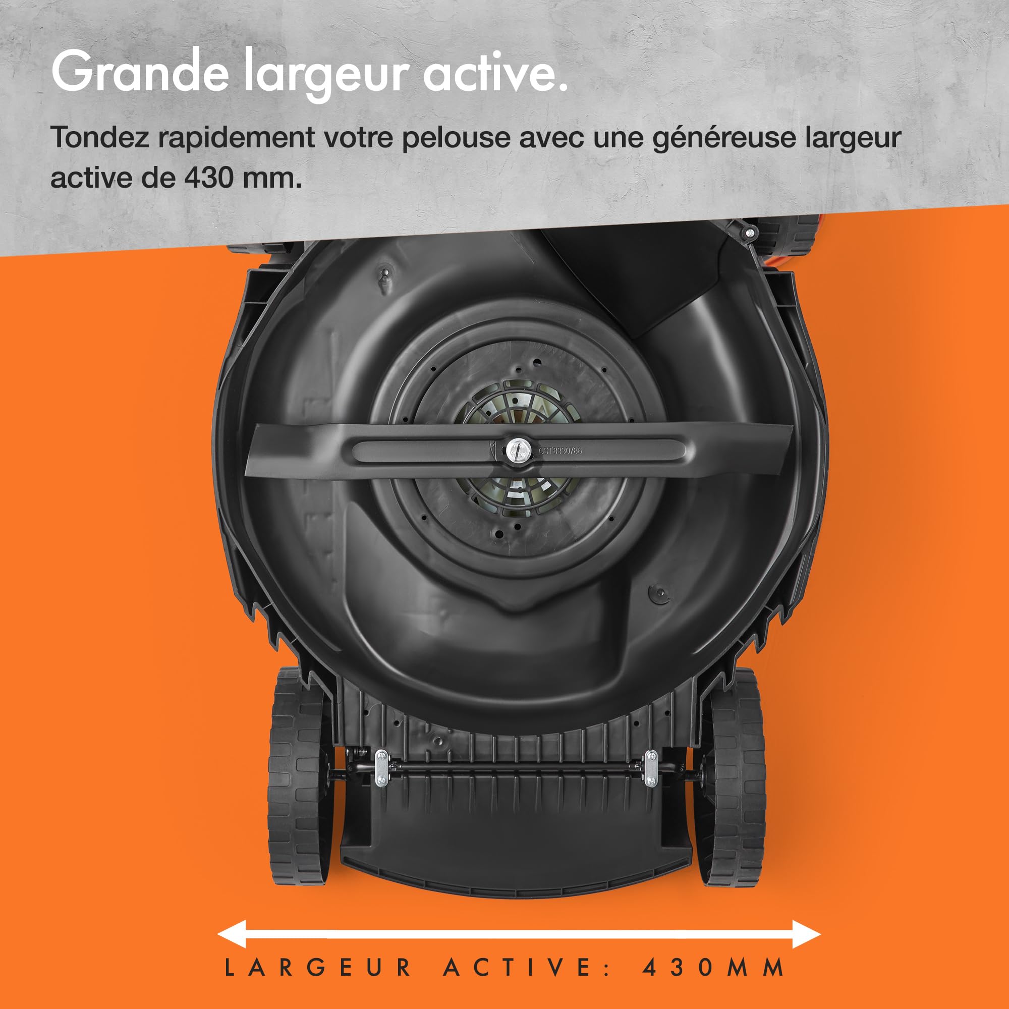 VonHaus Tondeuse à Gazon 1800 W - Tondeuse de Jardin Filaire, Sac 52 L, Guidon Réglable, 5 Réglages de Tonte