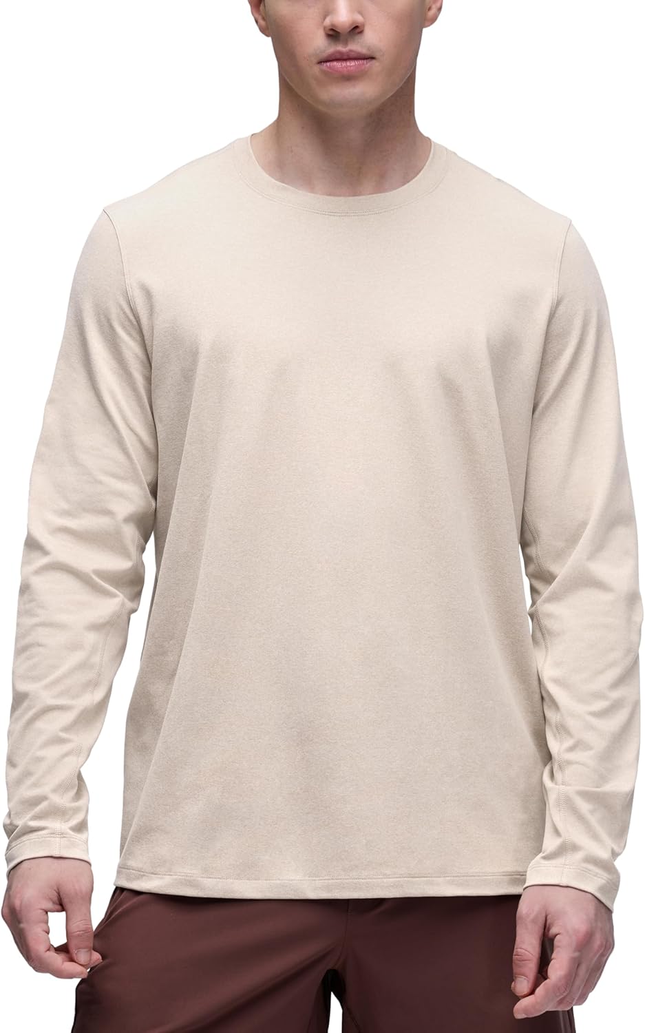 CRZ YOGA Cloud Jersey Long Sleeve Shirts for Men - Crewneck Breathable Casual Workout T-Shirts Soft Basic Tops