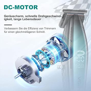 VGR 992 Professional Hair Trimmer for Men Versatile Wireless Hair Trimmer Zero Gap for Beard Hair T-Blade Hairdressing Trimmer Metal Housing 9000 RPM 240 Minutes Running Time