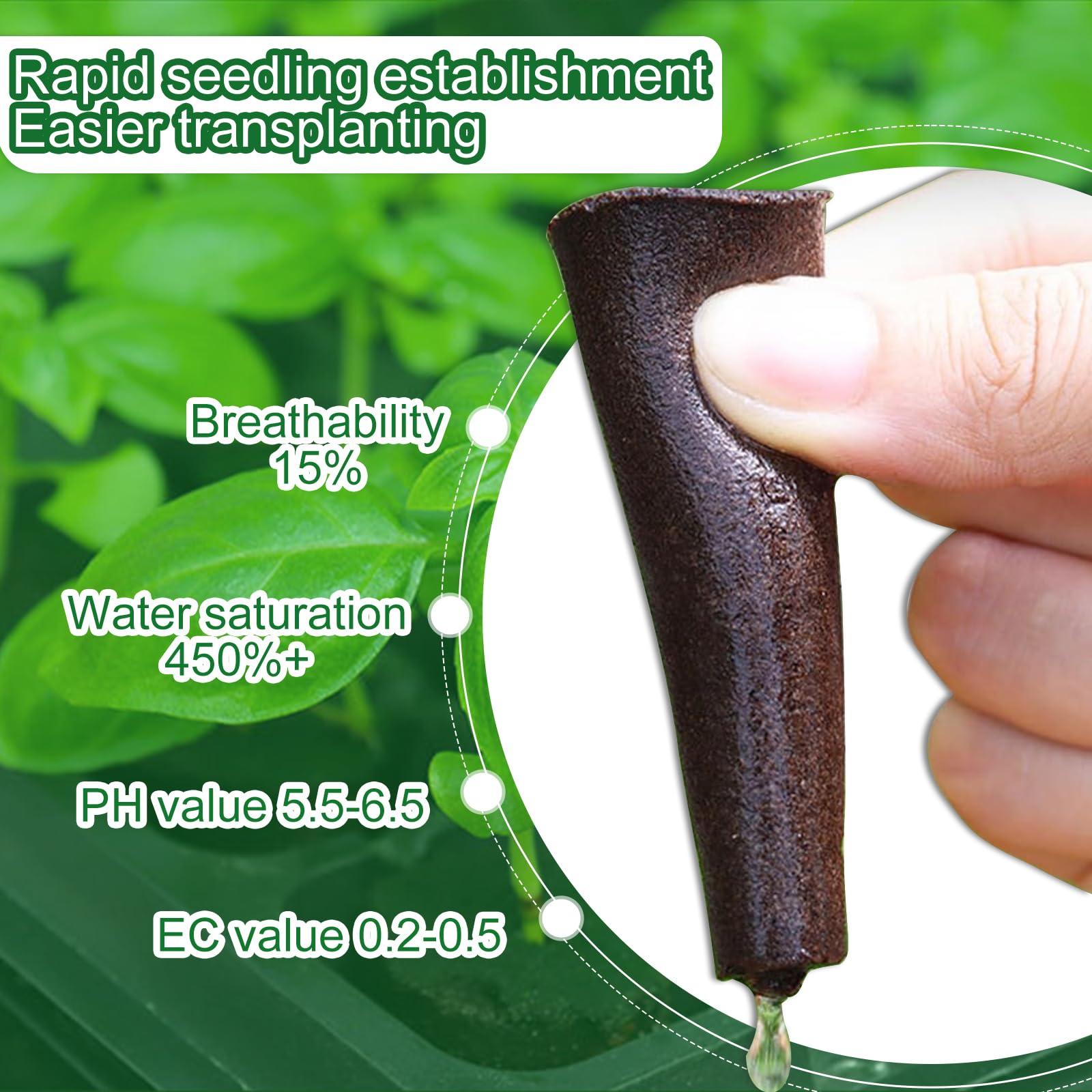 100 Hidroponia - Cultivo Hidroponico - PlantacióN de Esponjas HidropóNicas - Adecuado para Cultivar Varios Tipos de Brotes, como Fresas, Tomates, Albahaca, Menta Y Otras Plantas