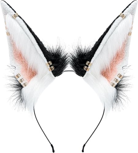 BNLIDES Orejas de conejo hechas a mano para mujeres y hombres, disfraz de cosplay, accesorios de cabeza lindos para Halloween