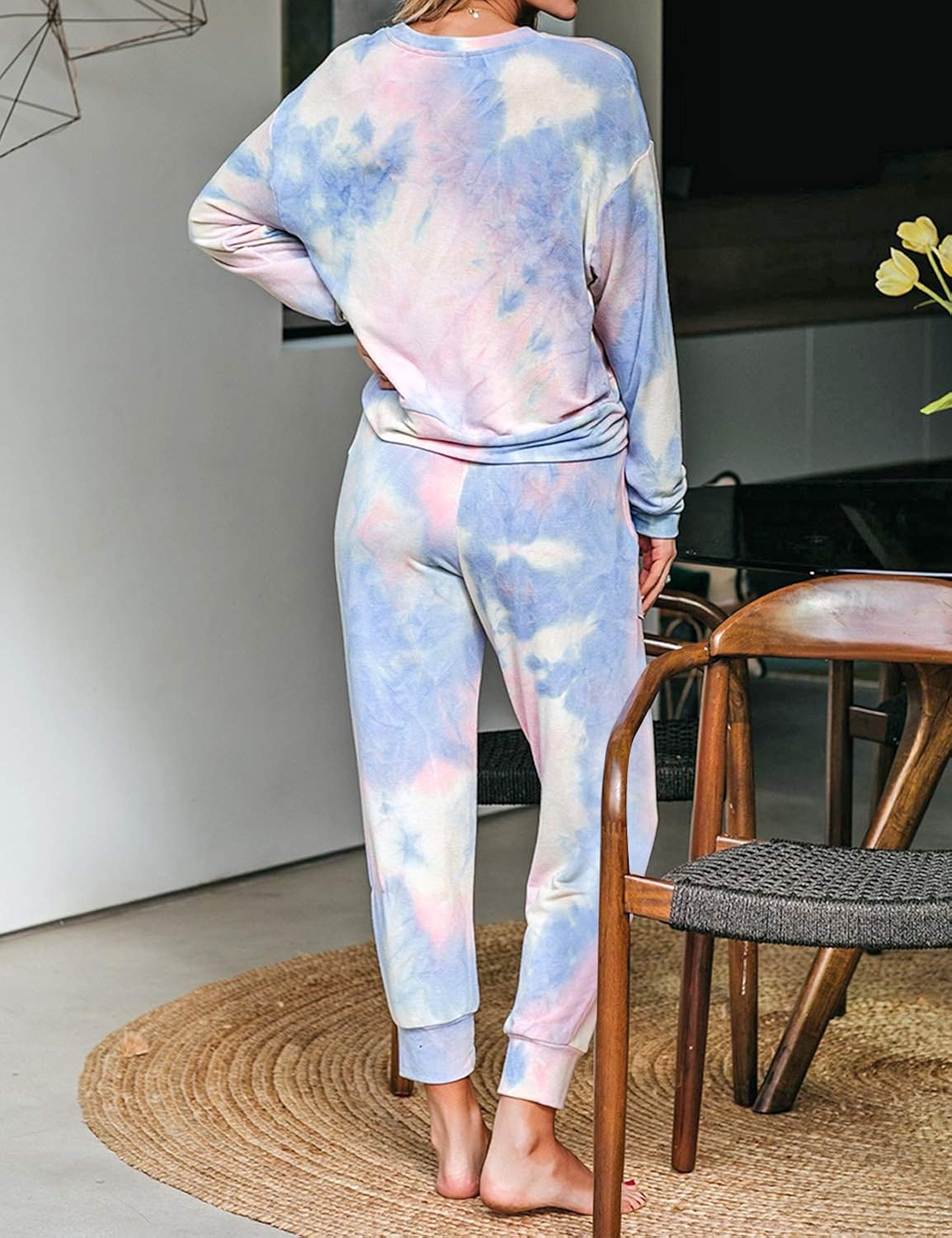 luvamia Women Tie Dye Pajama Sets Long Sleeve Tops and Pants PJ Sets Joggers Loungewear Sleepwear at  Women’s Clothing store