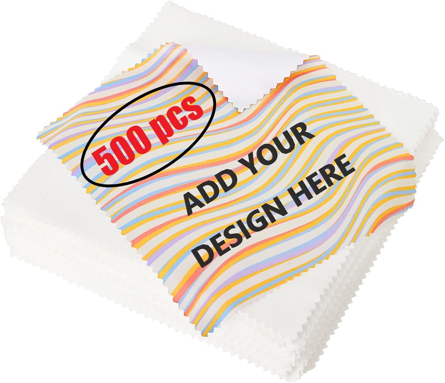 Muka 500 Pcs Custom Microfiber Cleaning Cloth 6" x 6" Full Color Printed Microfiber Cloth for Eyeglasses Camera Lens Cell Phones-5.9" x 5.9"