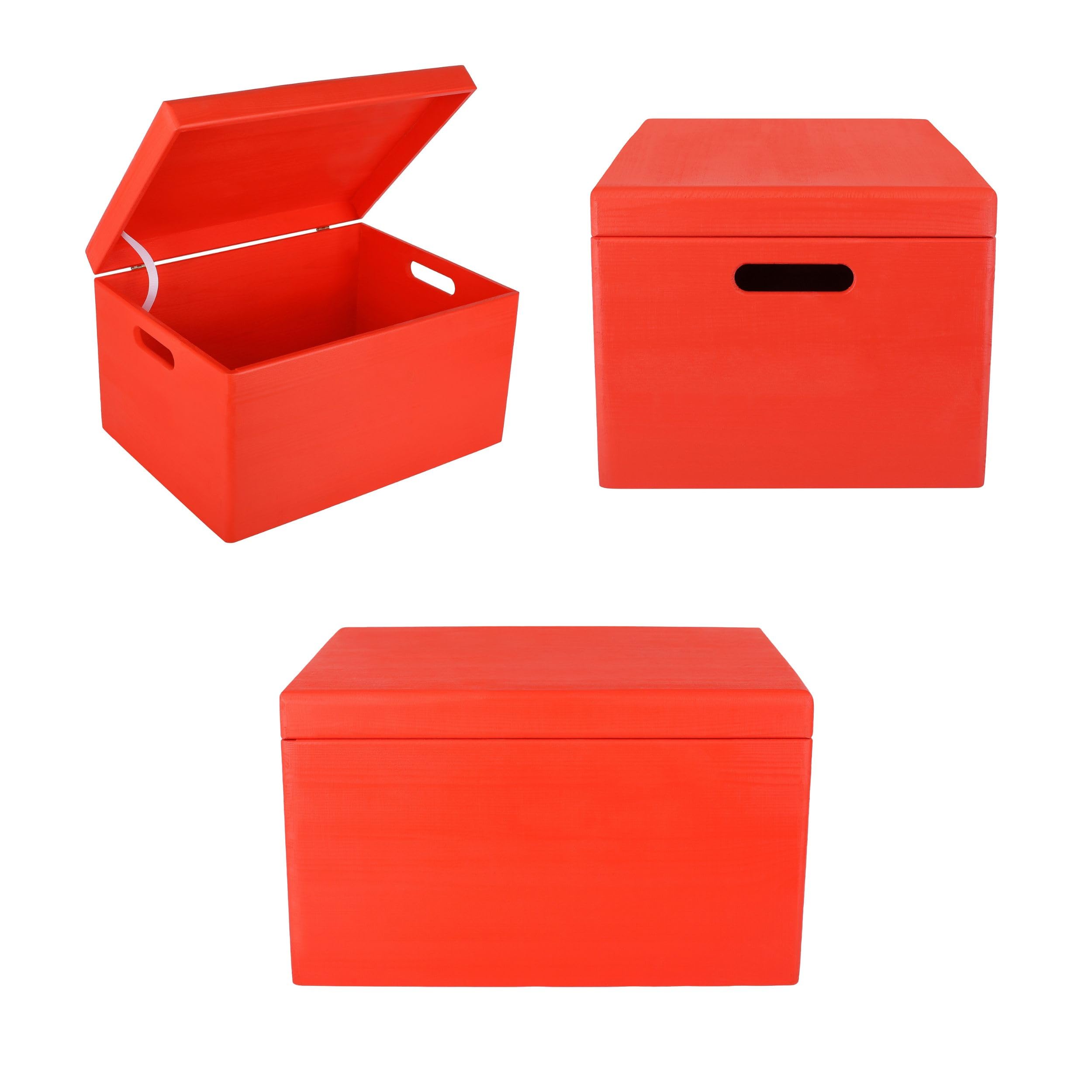 Amazon.co.jp: クリエイティブデコXXL大きな赤い木製の収納