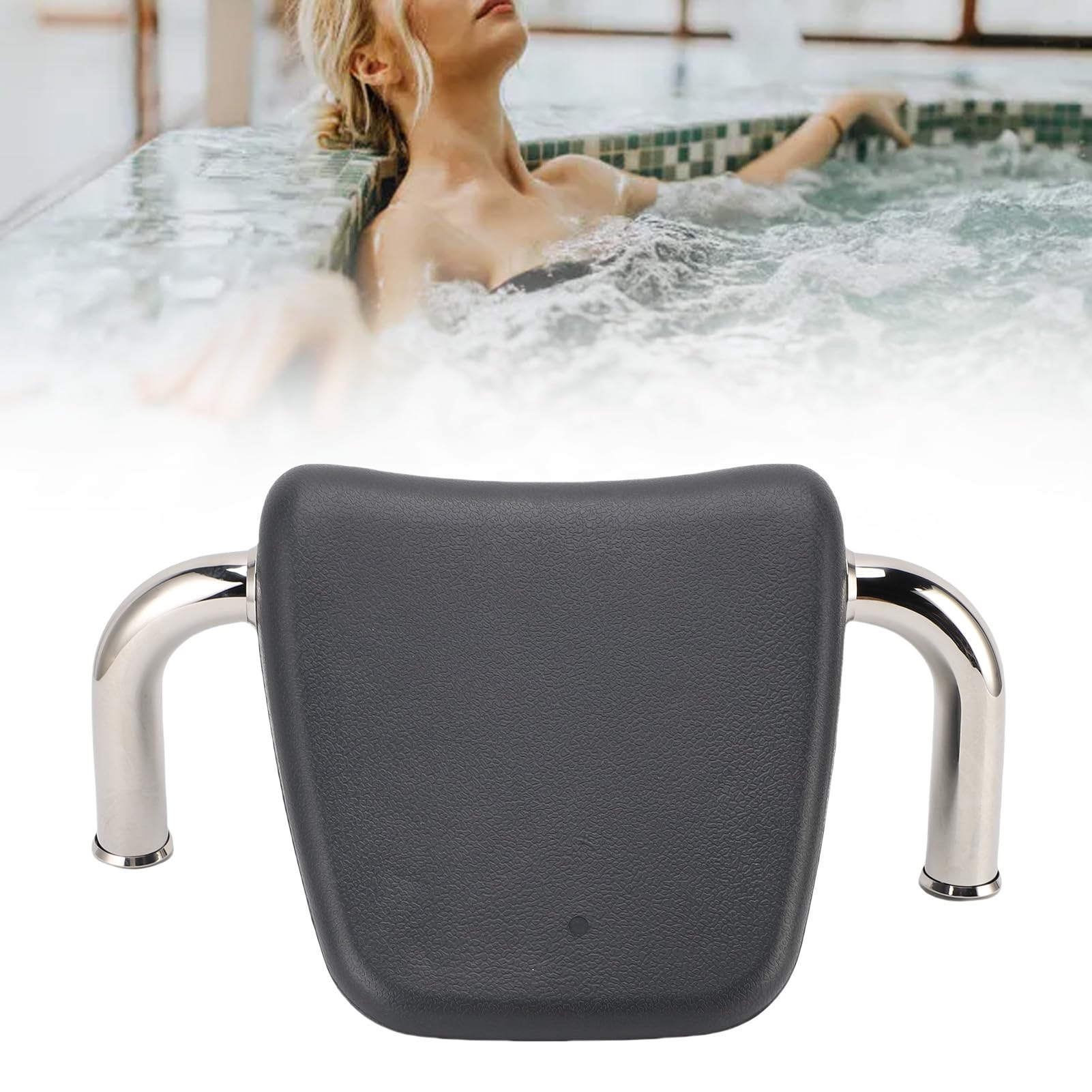 Almohadas Baño SPA, 14,96 X 9,84 X 9,65 Pulgadas, Almohadas Bañera Prueba Agua, Reposacabezas Bañera con Soporte Acero Inoxidable para Hogar, Hotel, Baño, Hidromasaje