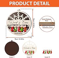 Vista 10 de V VIBEPY All Over Printed, Personalized Couple Ornaments, Christmas Ornaments, Wedding Ornaments, 3.5 Inches 3 Layer Ornaments, Gift for Your