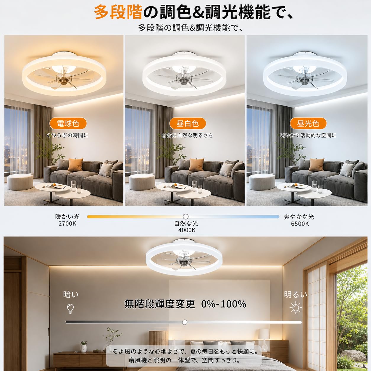 Amazon | シーリングファンライト【2026新登場10-12畳】 シーリング