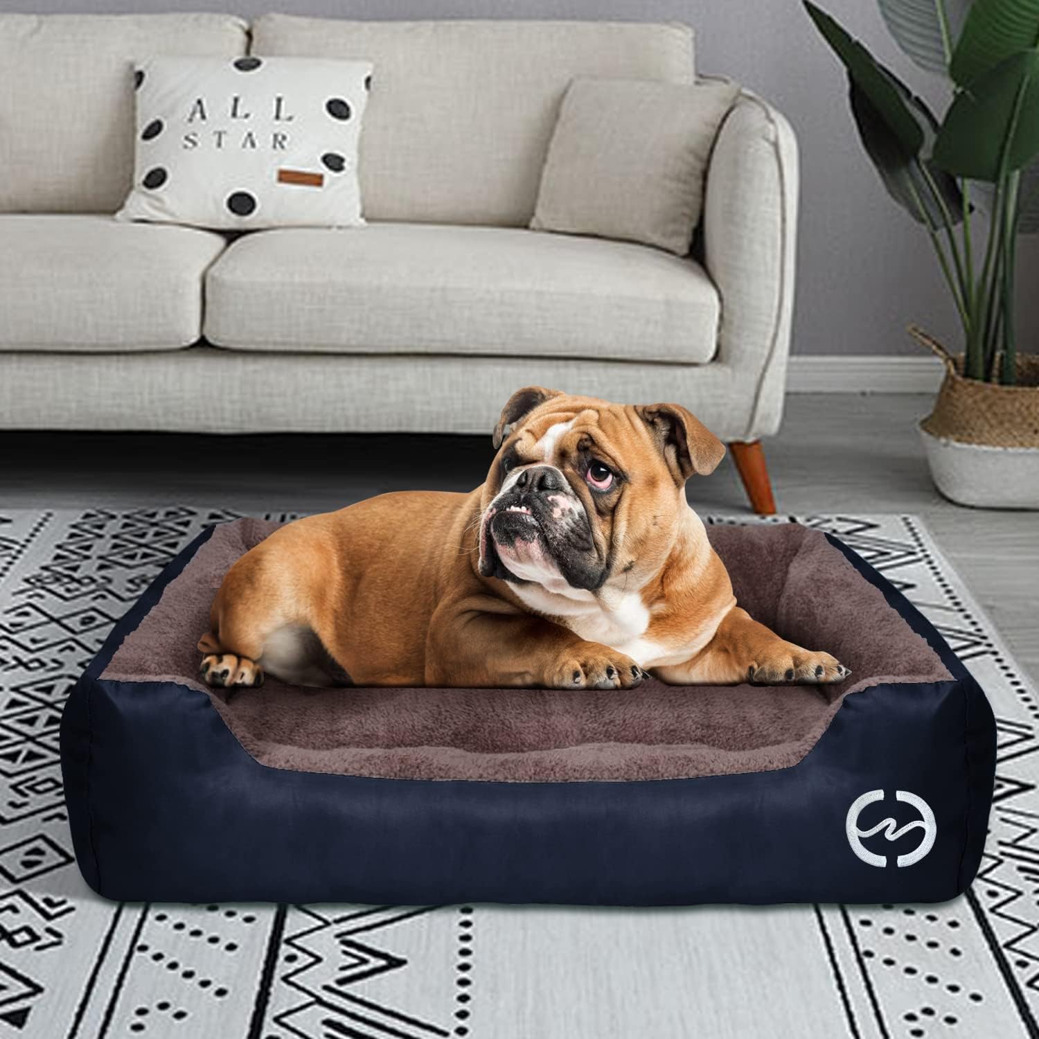 PUPPBUDD Dog Bed for Large Dogs, Comfortable Pet Bed Machine Washable Rectangle Dog Sofa with Nonskid Bottom for Medium and Large Dogs Or Multiple
