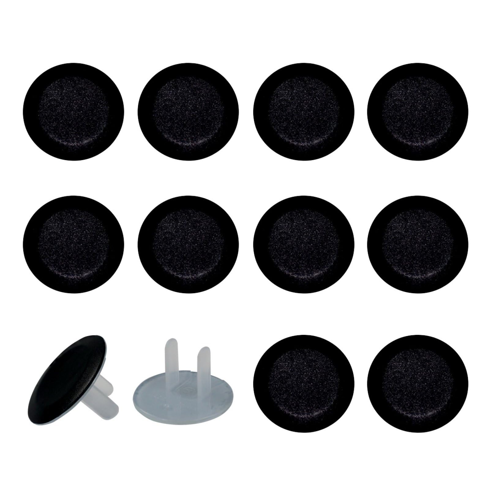 12 Pack Pure Black Outlet Covers Baby Proofing Child Proof Plug Covers for Electrical Outlets Easy Install Outlet Plug Covers