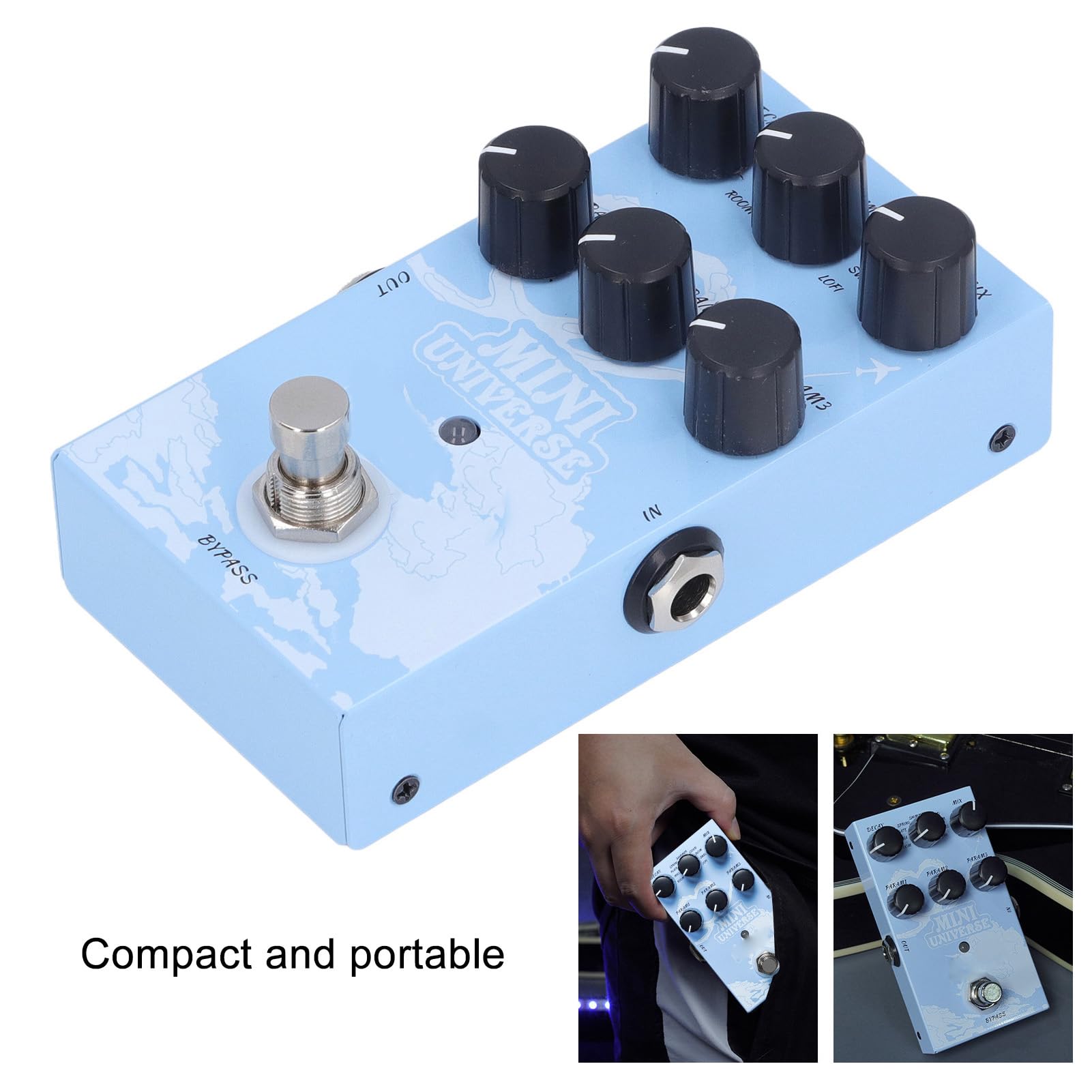 Pédale de Réverbération, 9 Types de Modélisation Numérique de Son Chaud, Alimentation USB de Type C, pour la Création Musicale