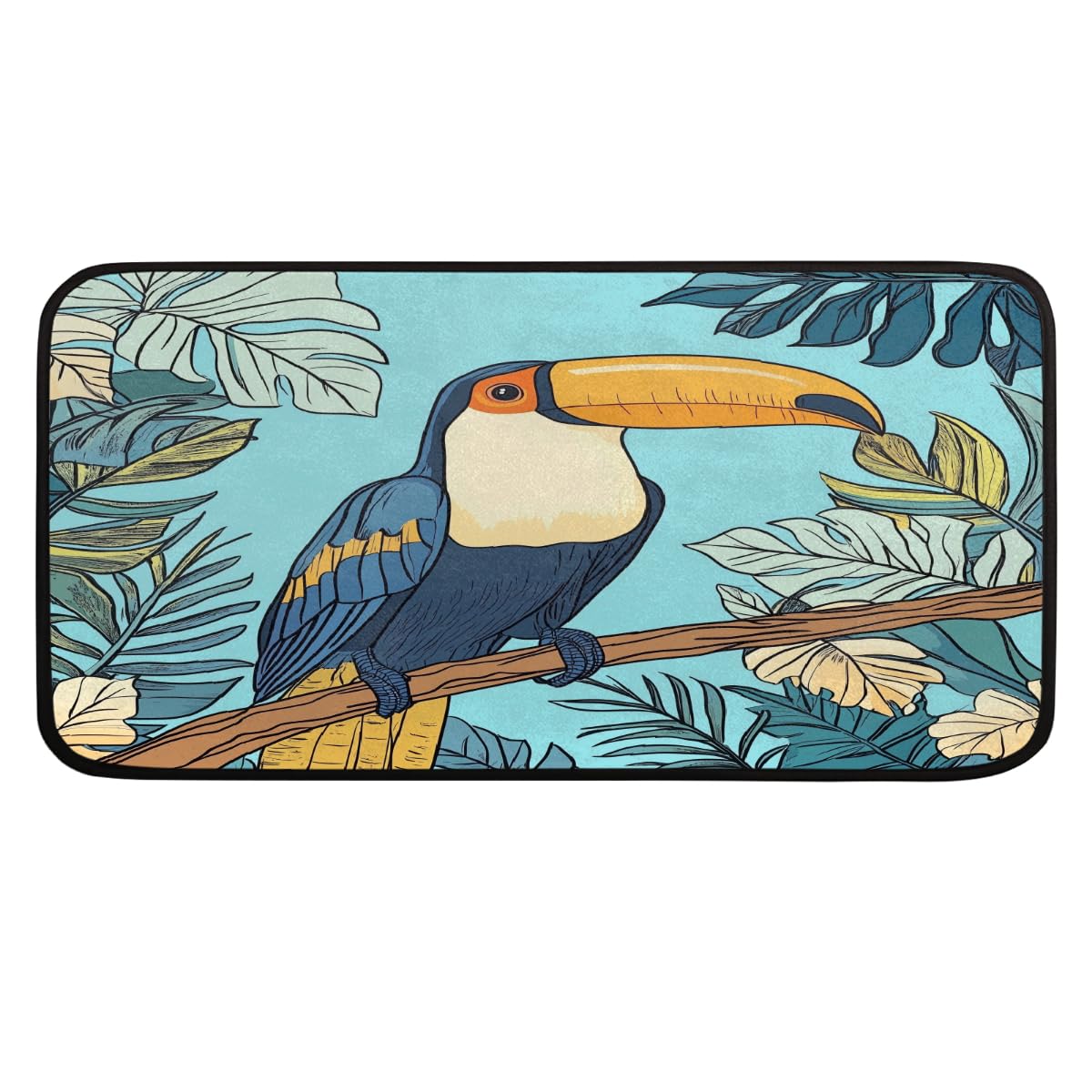 Tapis de cuisine anti-fatigue oiseau toucan pour sol et buanderie