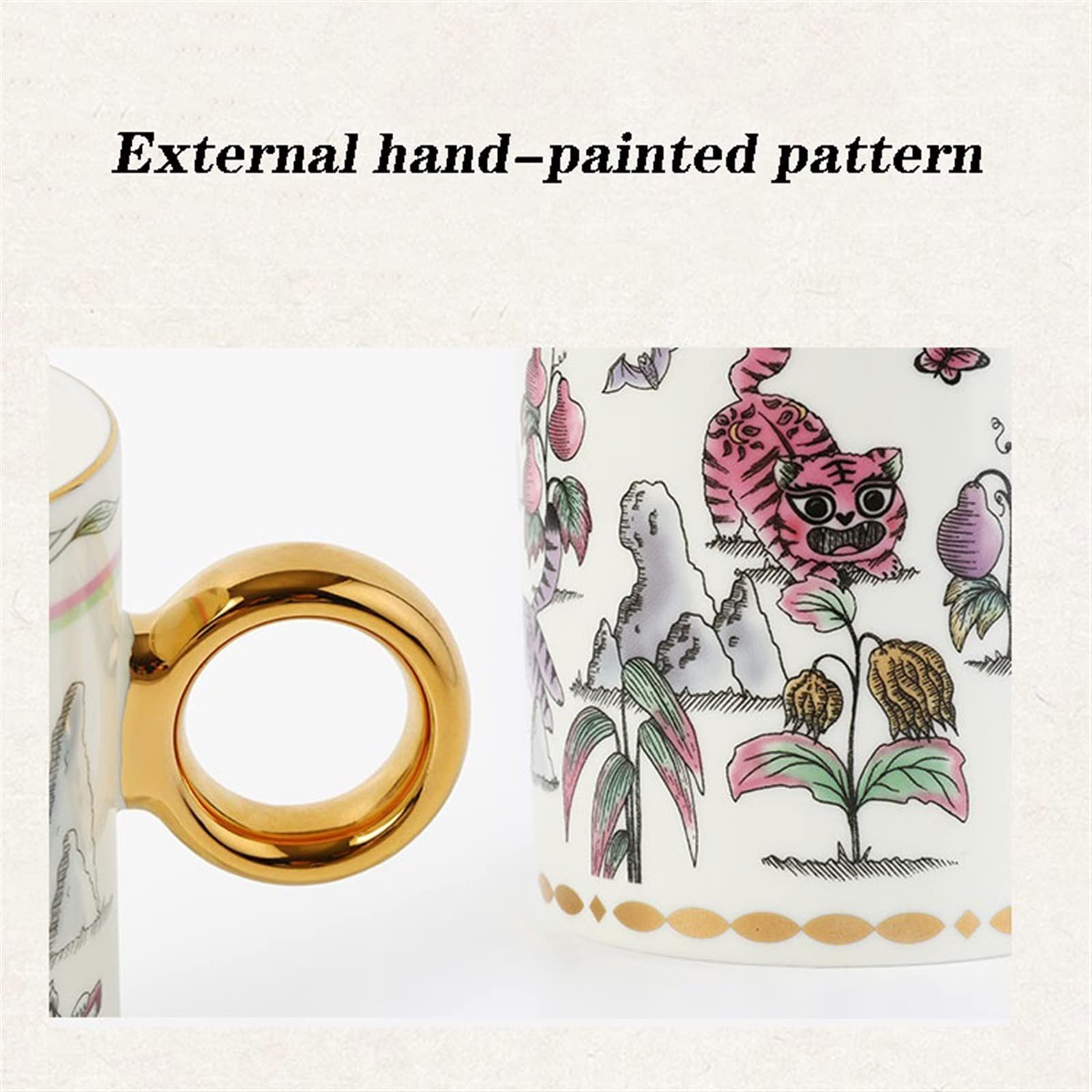 Kubki do kawy 360 ml uroczy i zabawny mały tygrys wzór kubek porcelana kostna filiżanka do kawy kubek do mleka filiżanka do herbaty prezent dla przyjaciół zestaw kubków