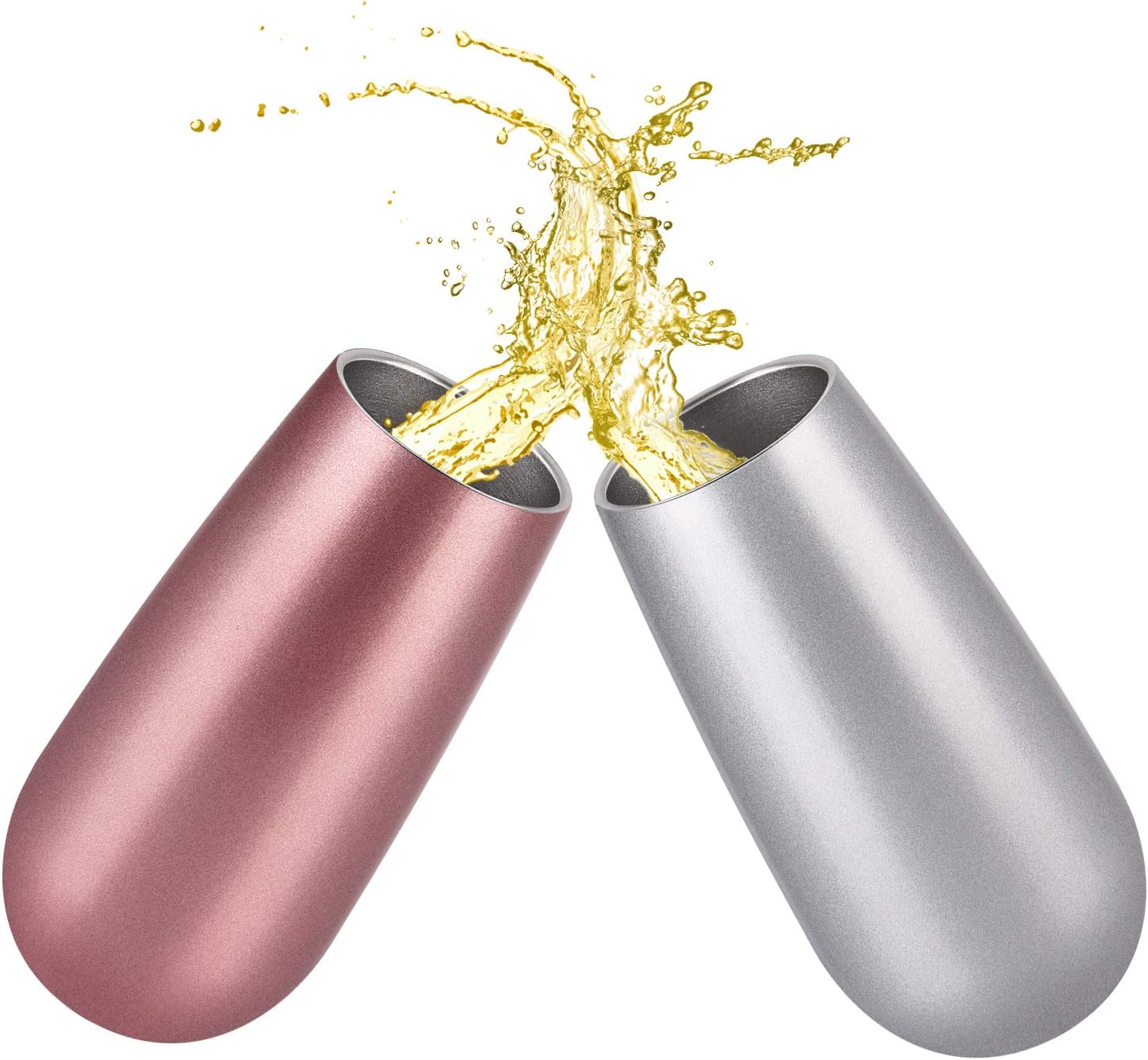 4 Pack Stemless Double Insulated Champagne Flute Tumbler with Lid, 6 Oz Unbreakable Reusable Cocktail Champagne Toasting Glasses, Great Gift for Friends Family Christmas Birthday, Mulity Color - Image 3